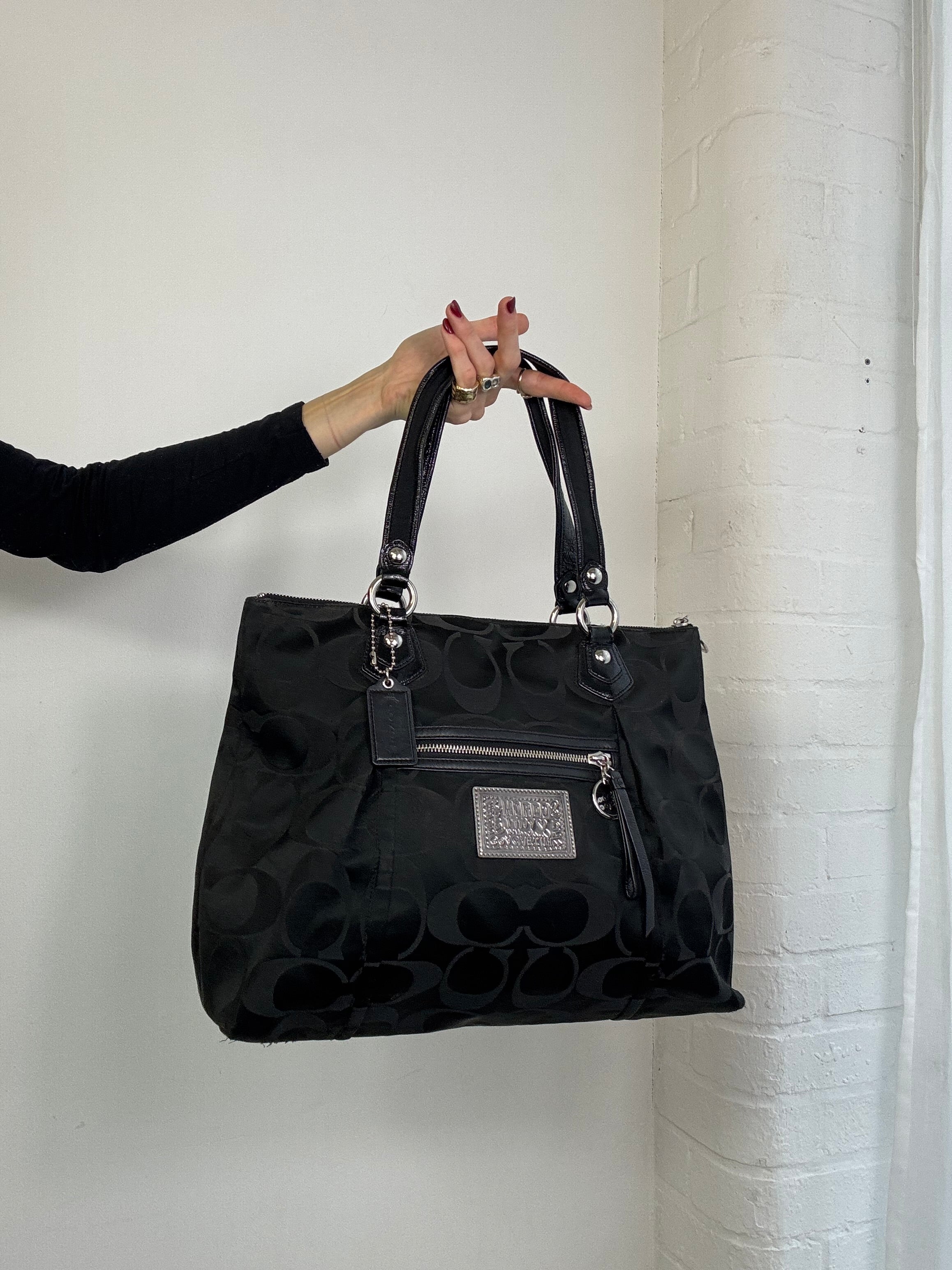 Vintage Y2K coach monogram shoulder bag black