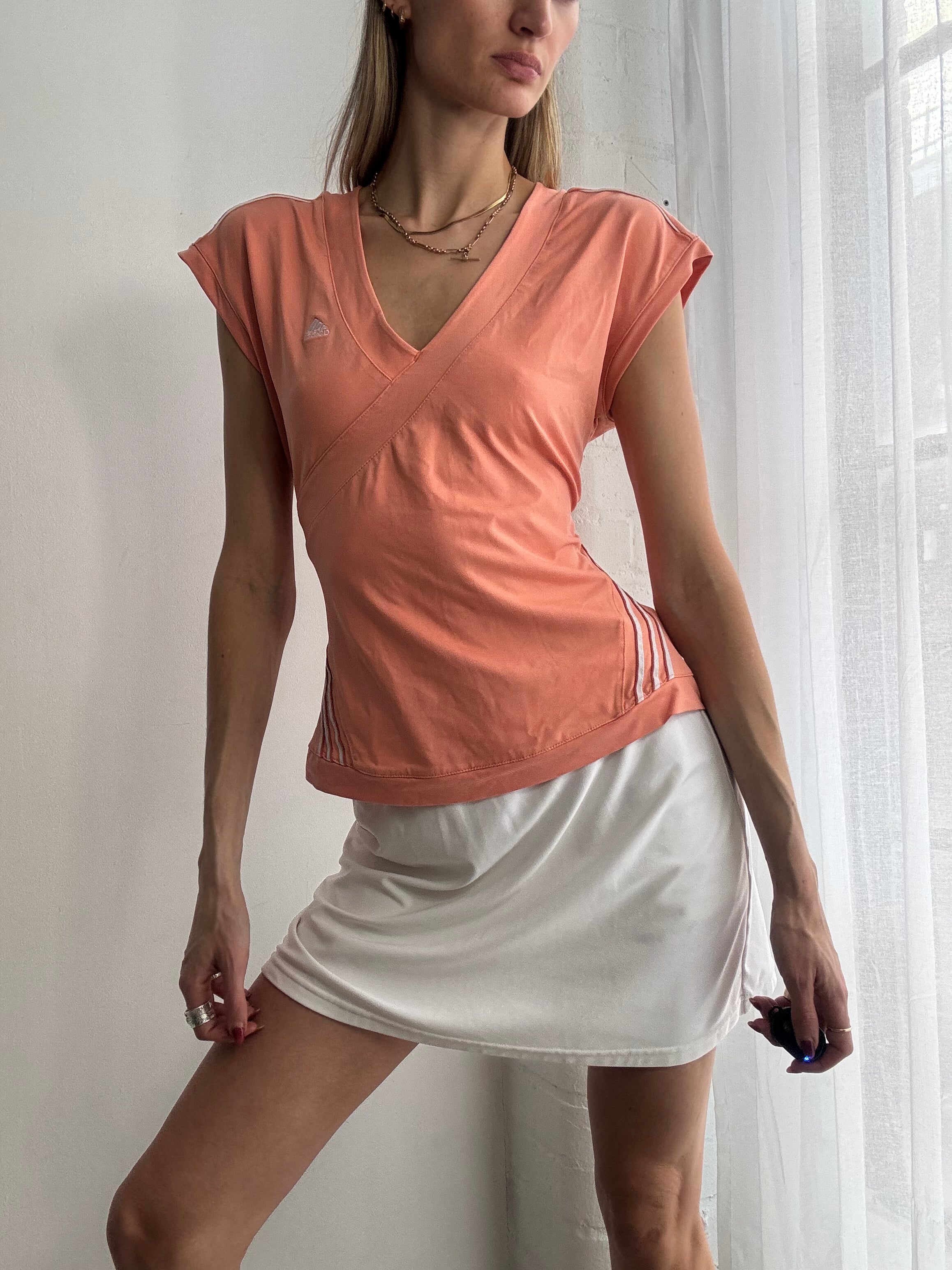 Vintage Y2K peach adidas sport wrap style top
