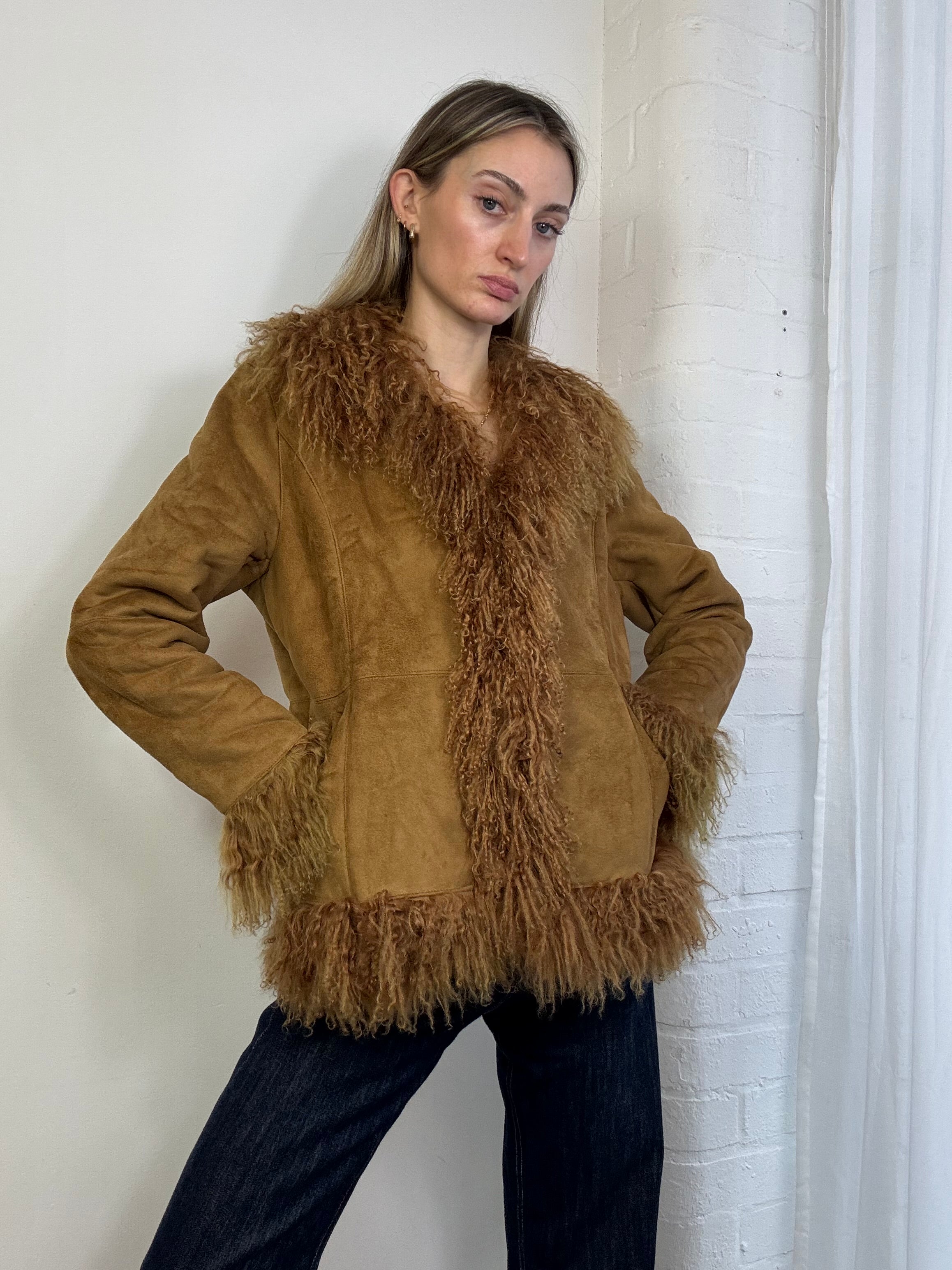 Vintage Y2K penny lane coat tan