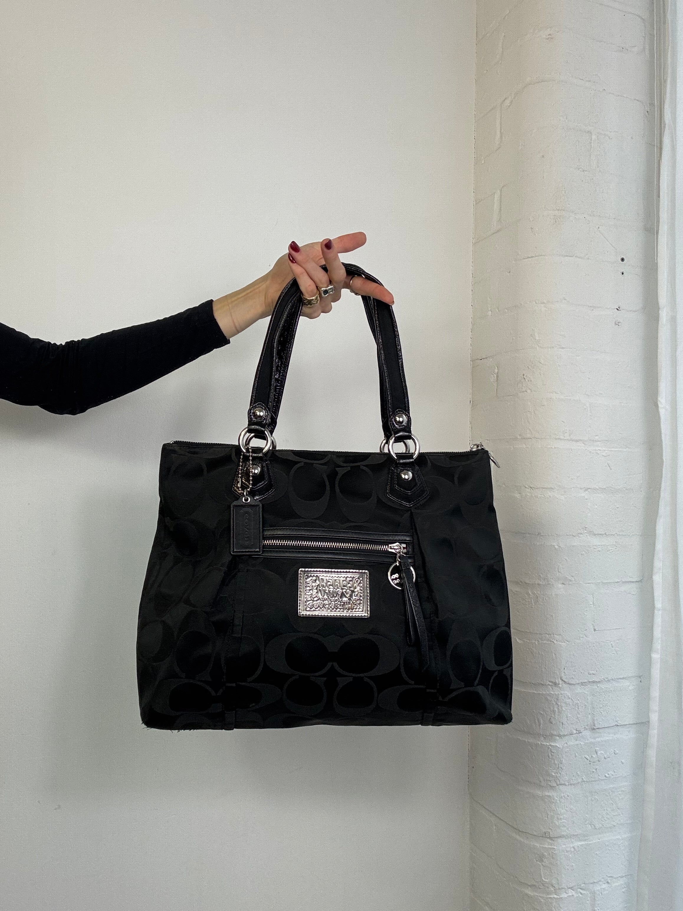 Vintage Y2K coach monogram shoulder bag black