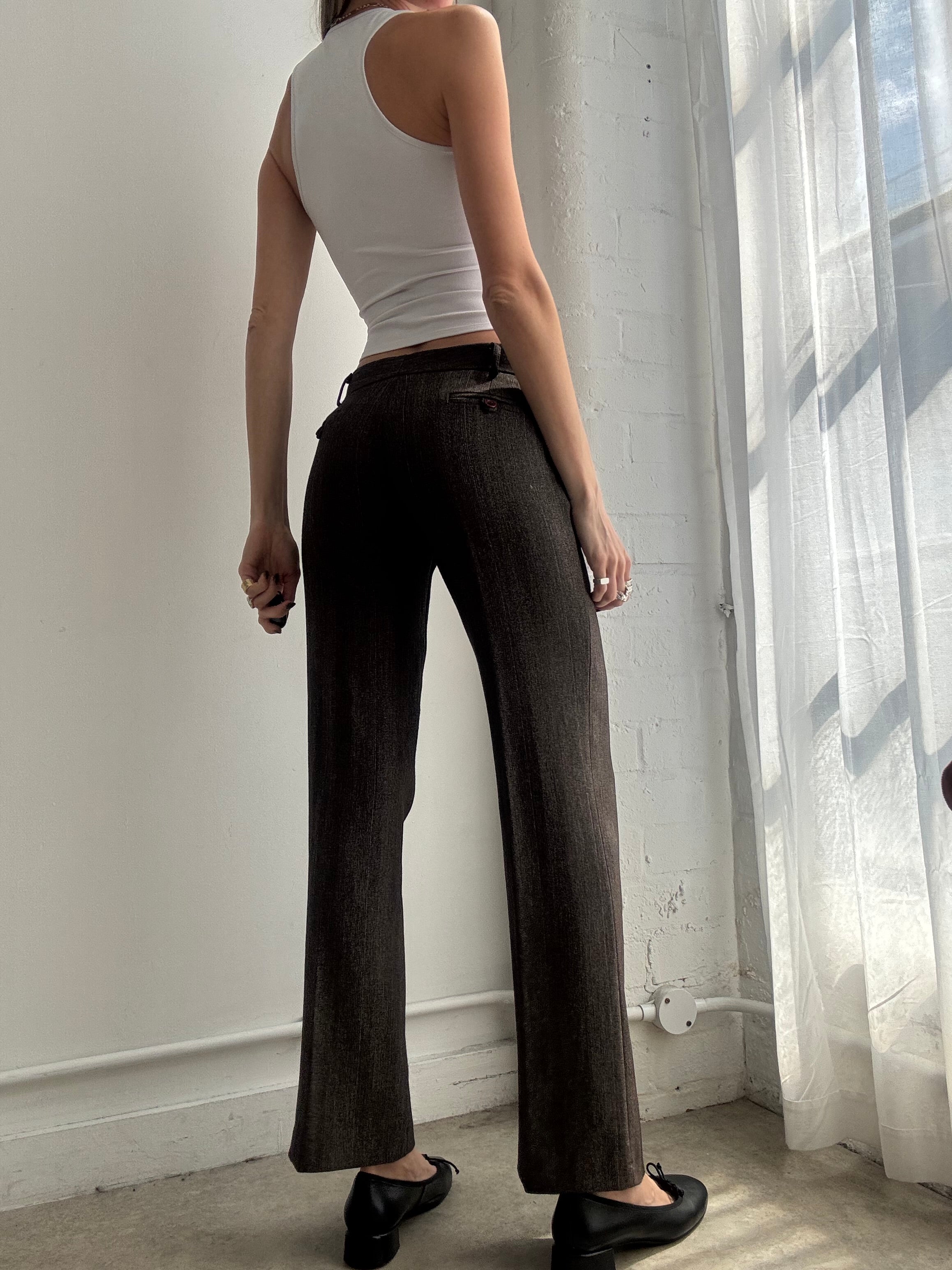 Vintage Y2K brown low rise suit pants - Size XS