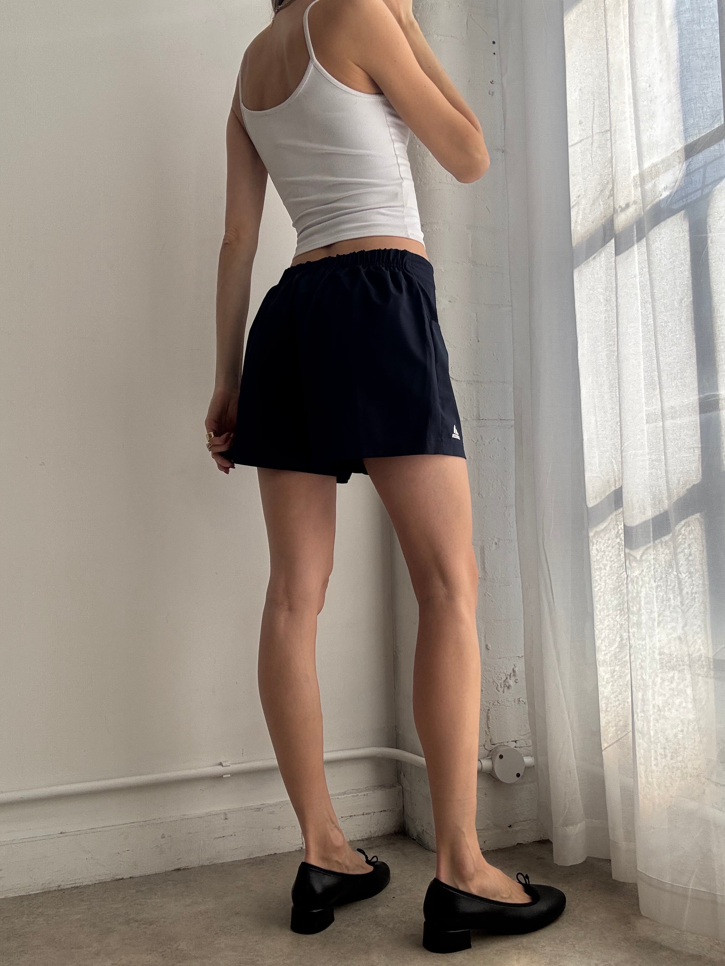 Vintage Y2K adidas navy blue mini shorts