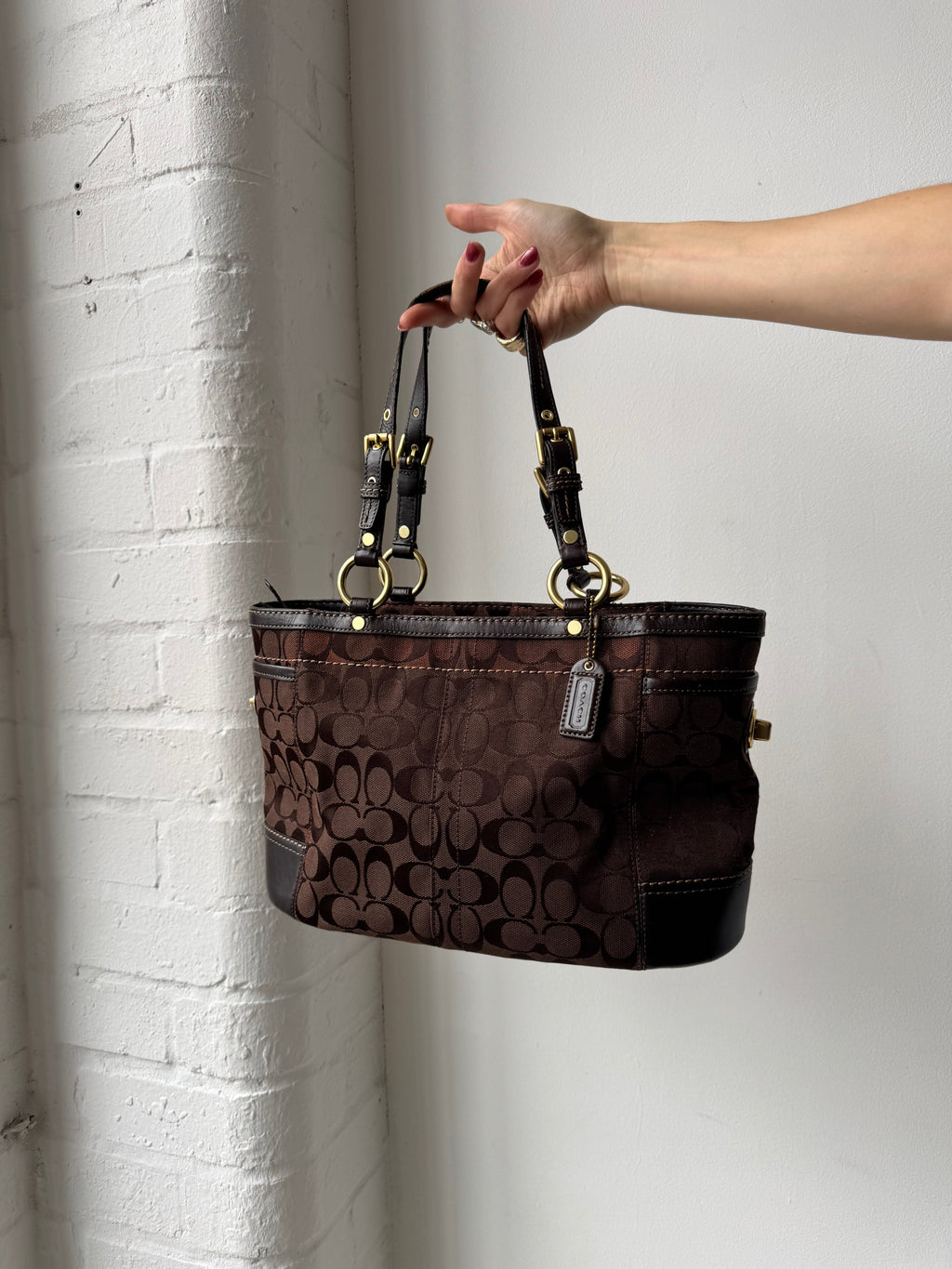 Vintage Y2K coach monogram shoulder bag brown