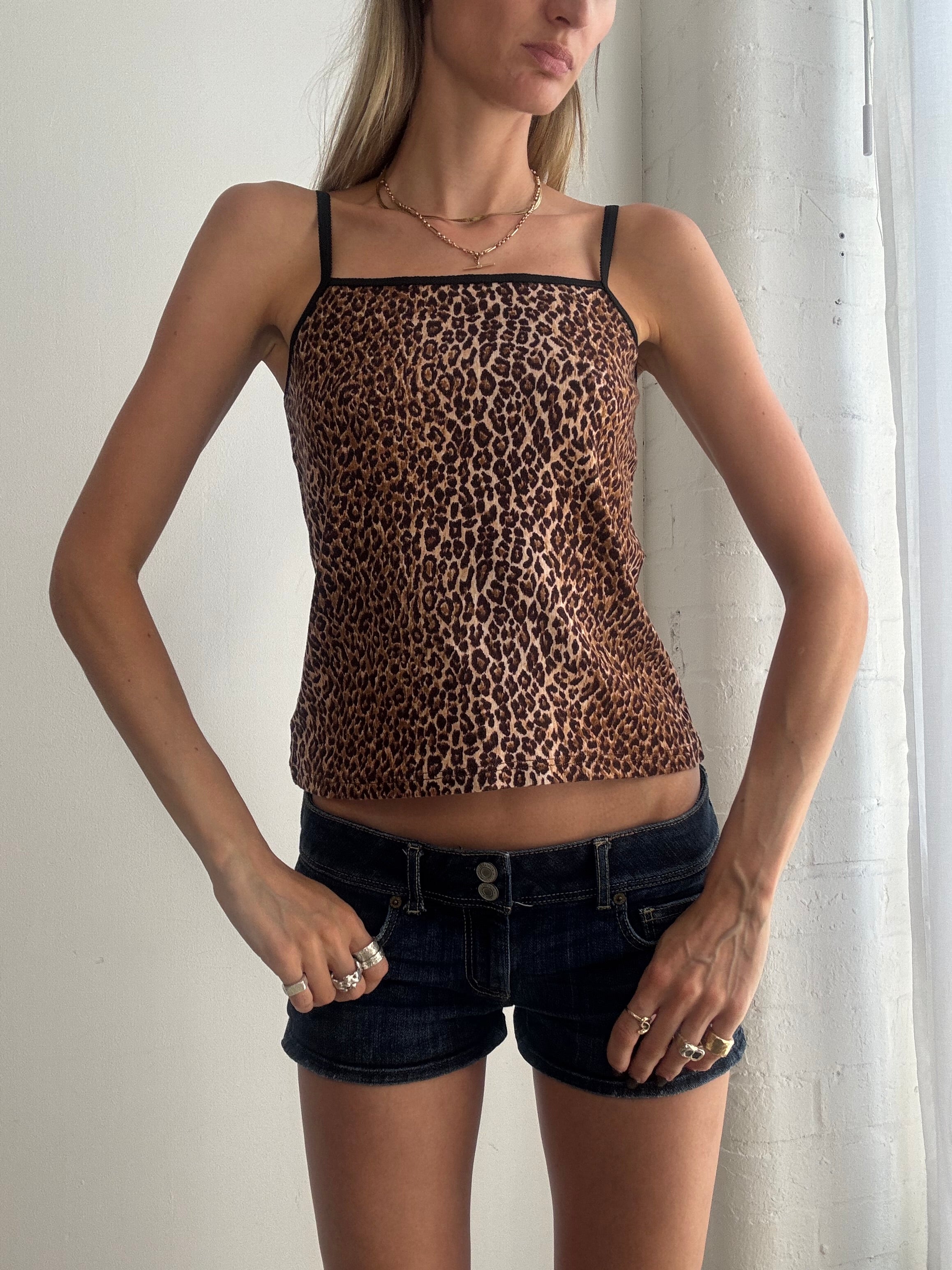 Vintage Y2K Dolce & Gabbana leopard print cami top - Size S