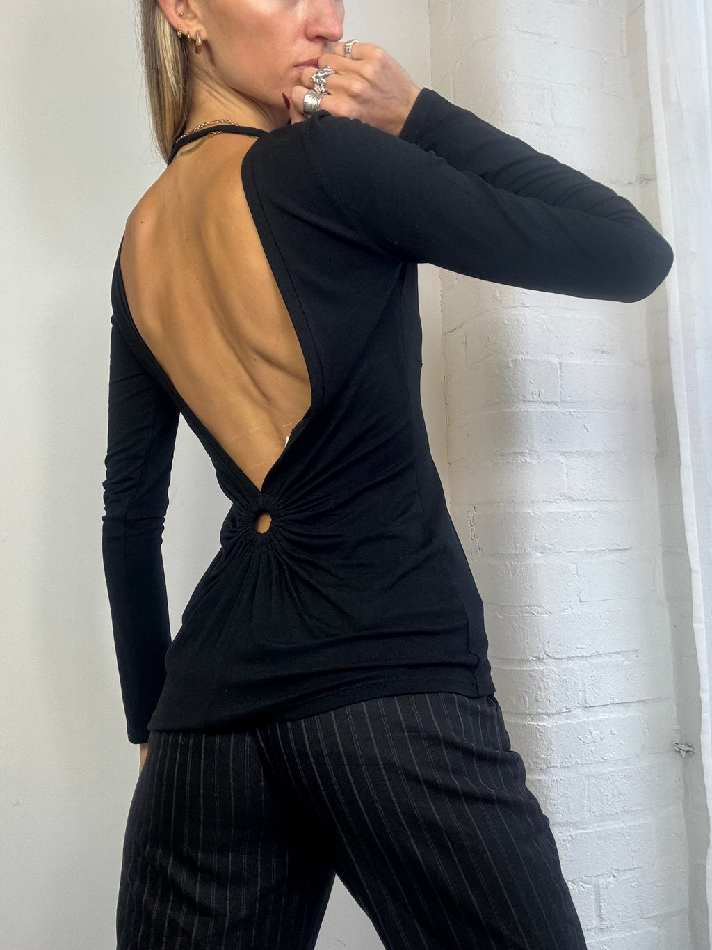 Vintage Y2K low back long sleeve top