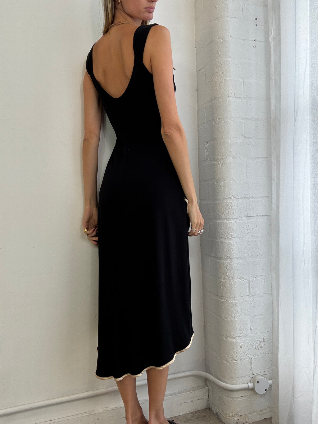 Vintage Y2K black midi dress