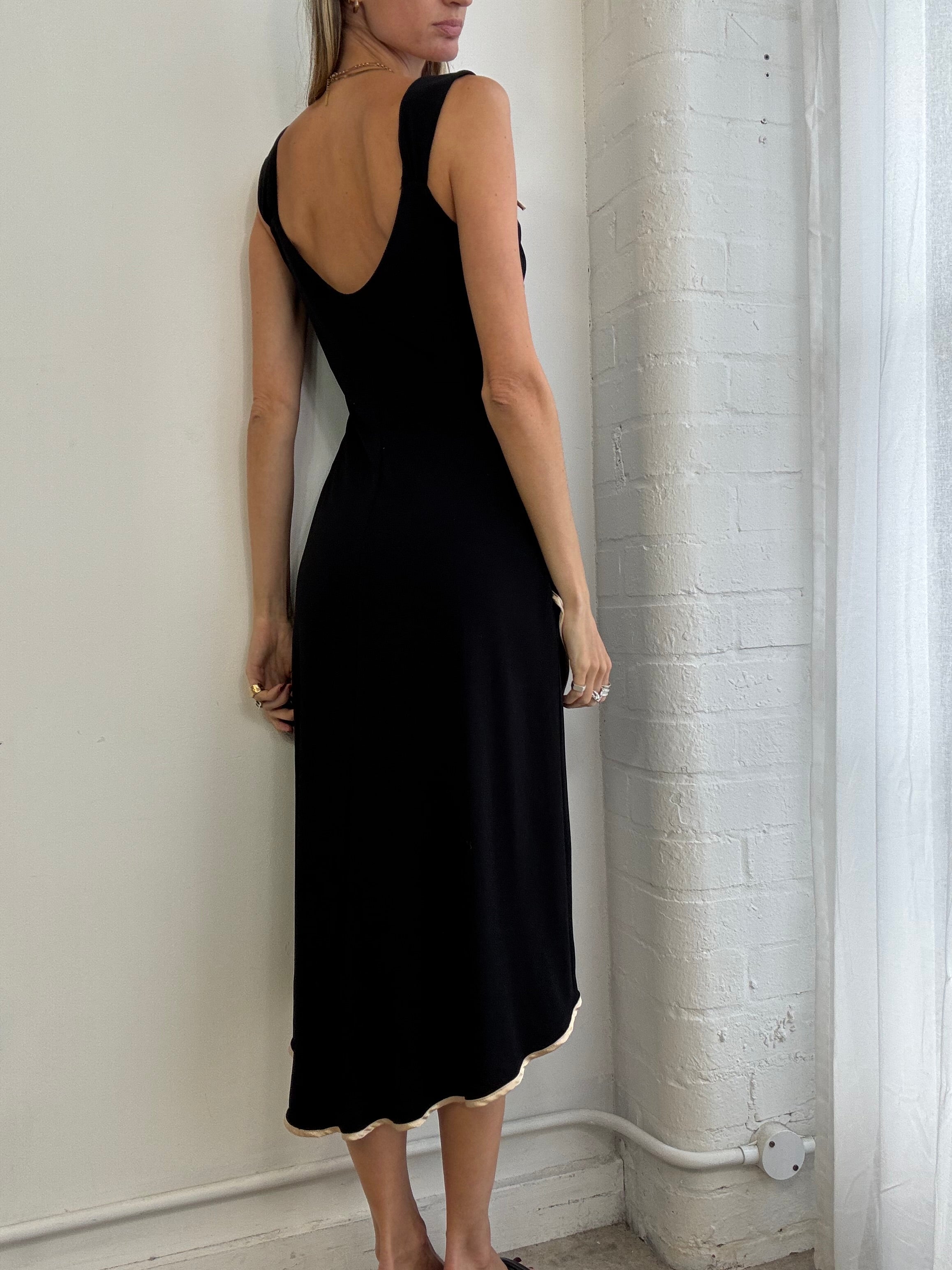 Vintage Y2K black midi dress