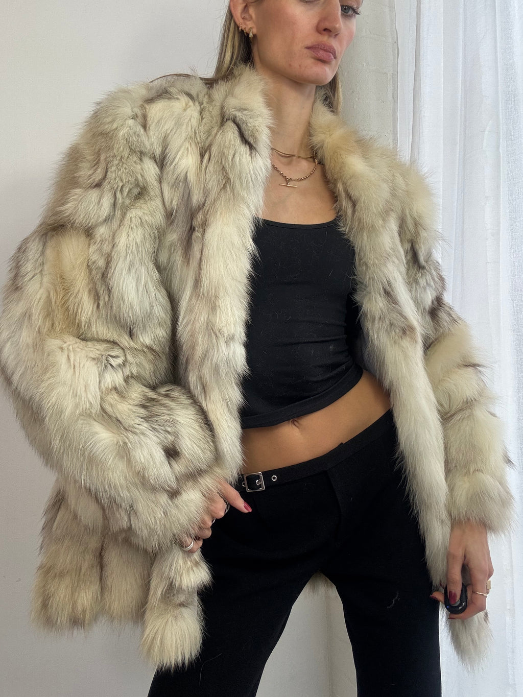 Vintage 90s genuine fur coat