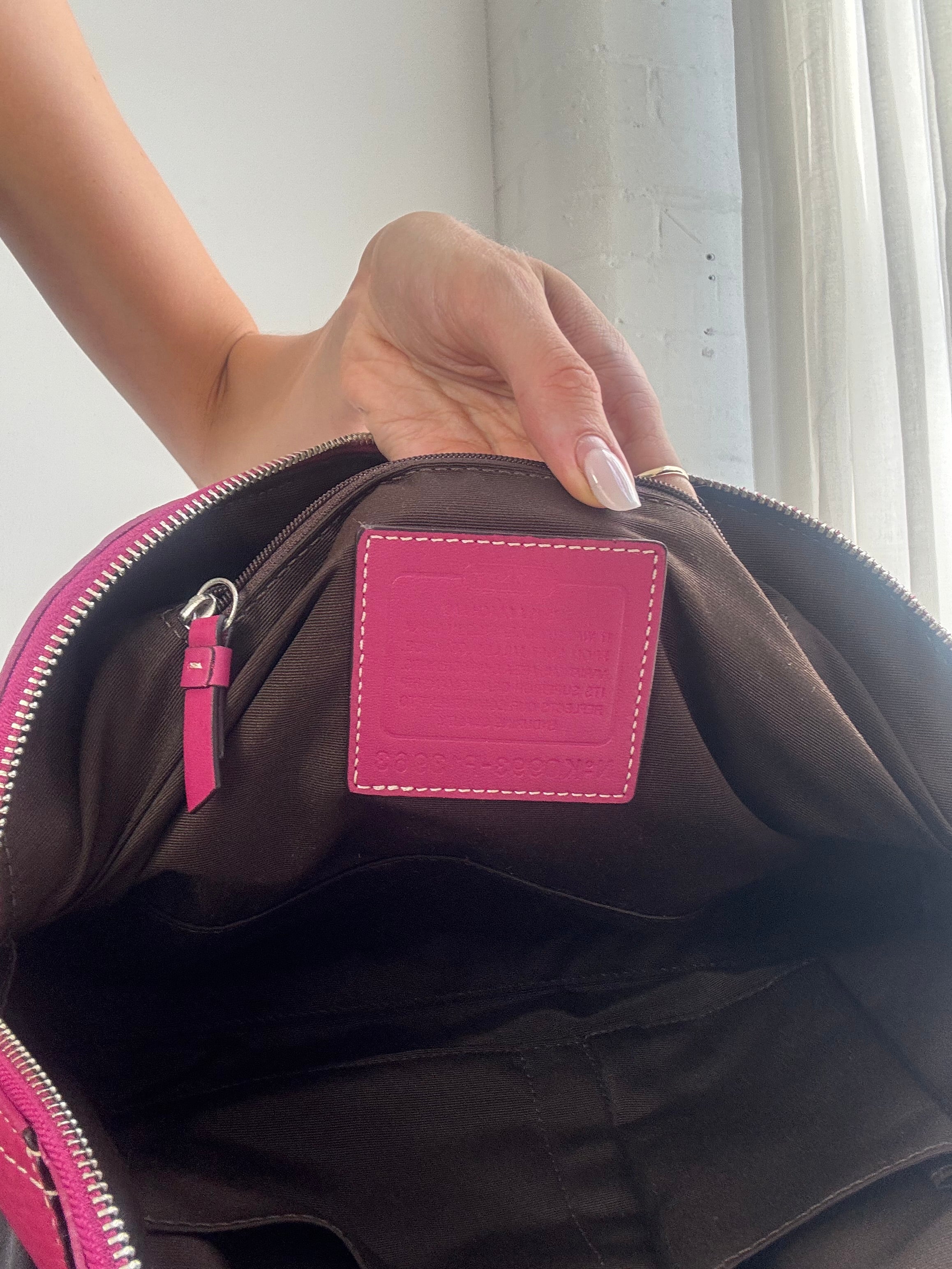 Vintage Y2K Coach Hamptons Leather Shoulder Bag – Hot Pink Pebbled Leather Satchel
