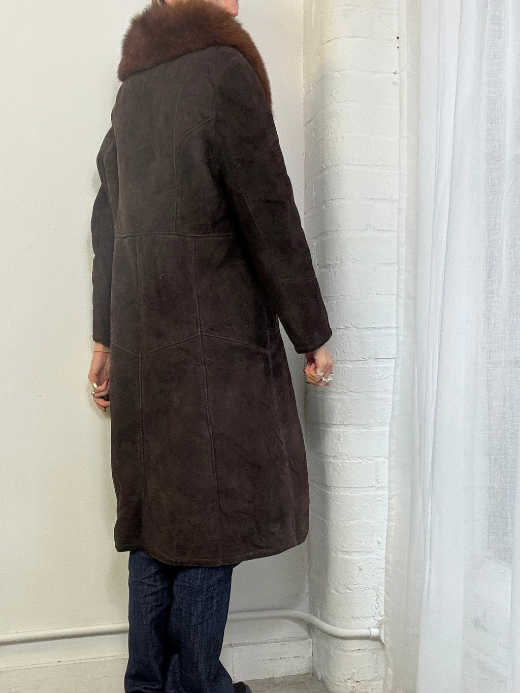Vintage sheepskin coat brown