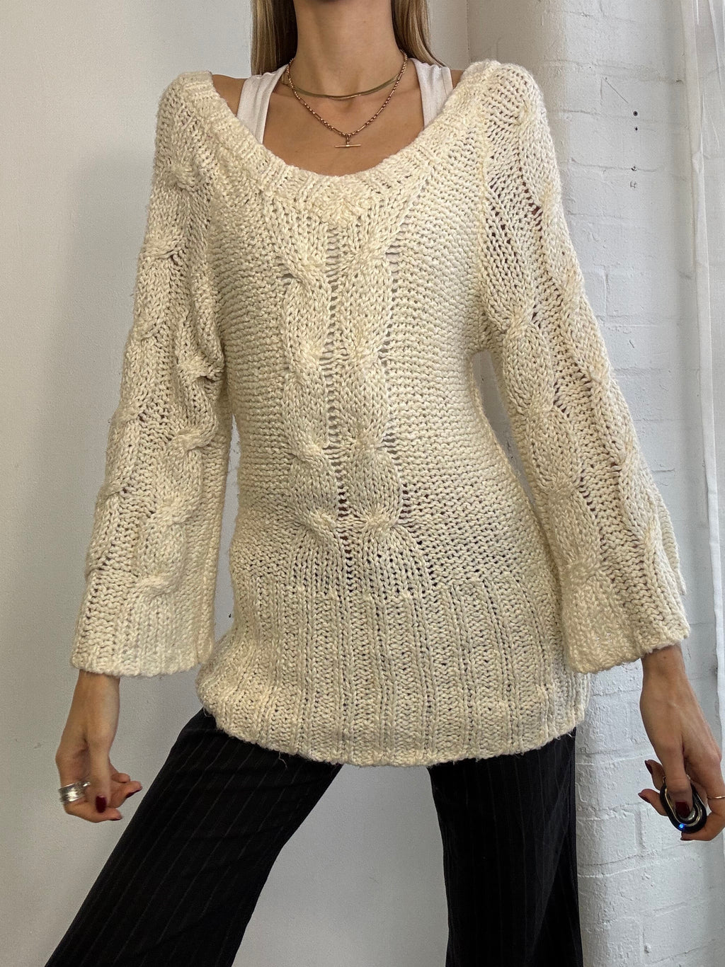 Vintage Y2K knitted white jumper