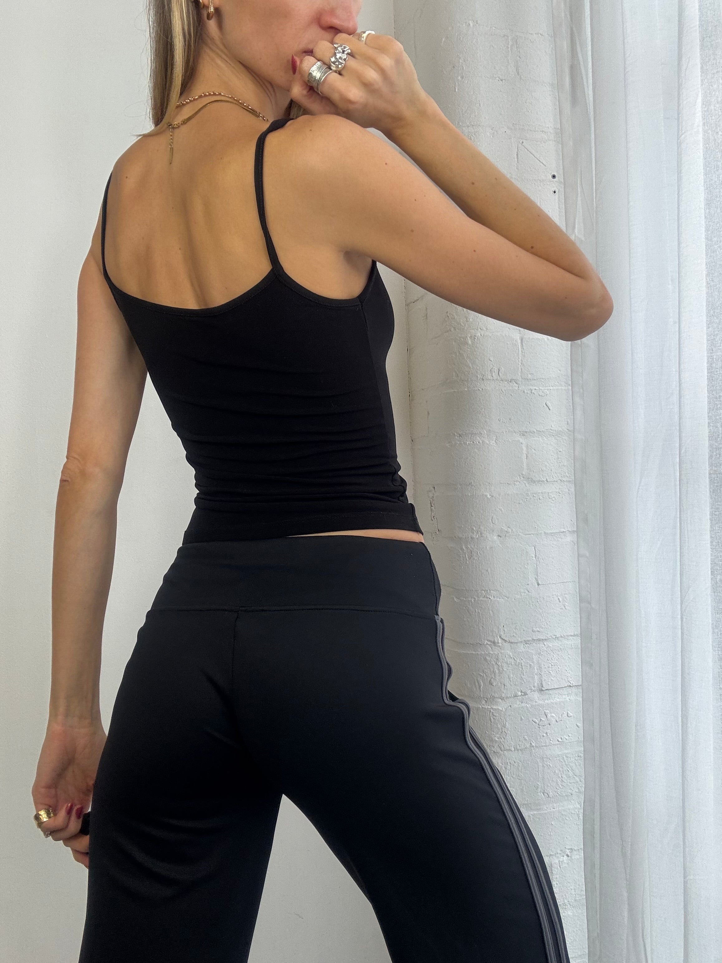 Vintage Y2K black strappy cami top