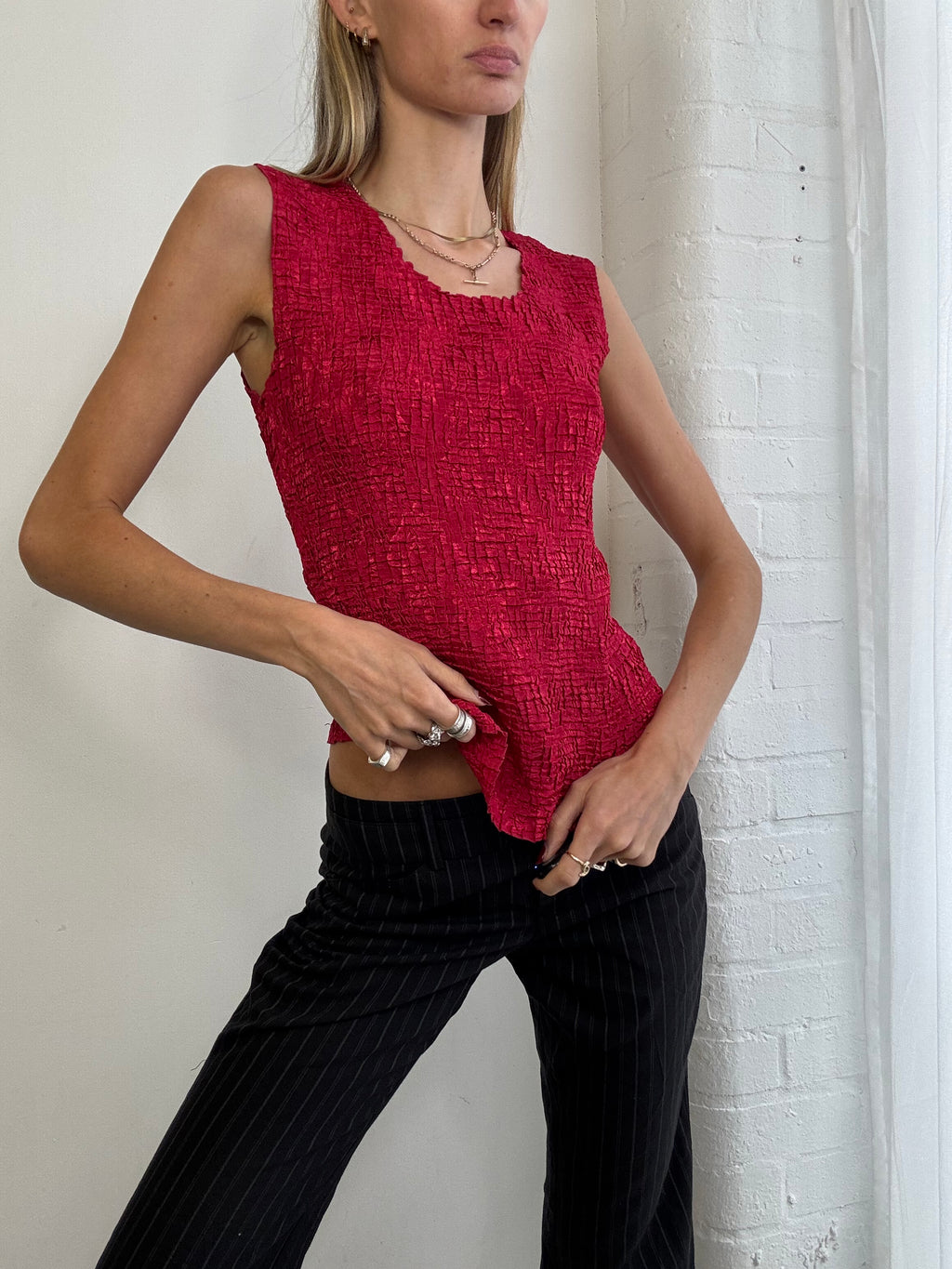 Vintage 90s crinkly tank top