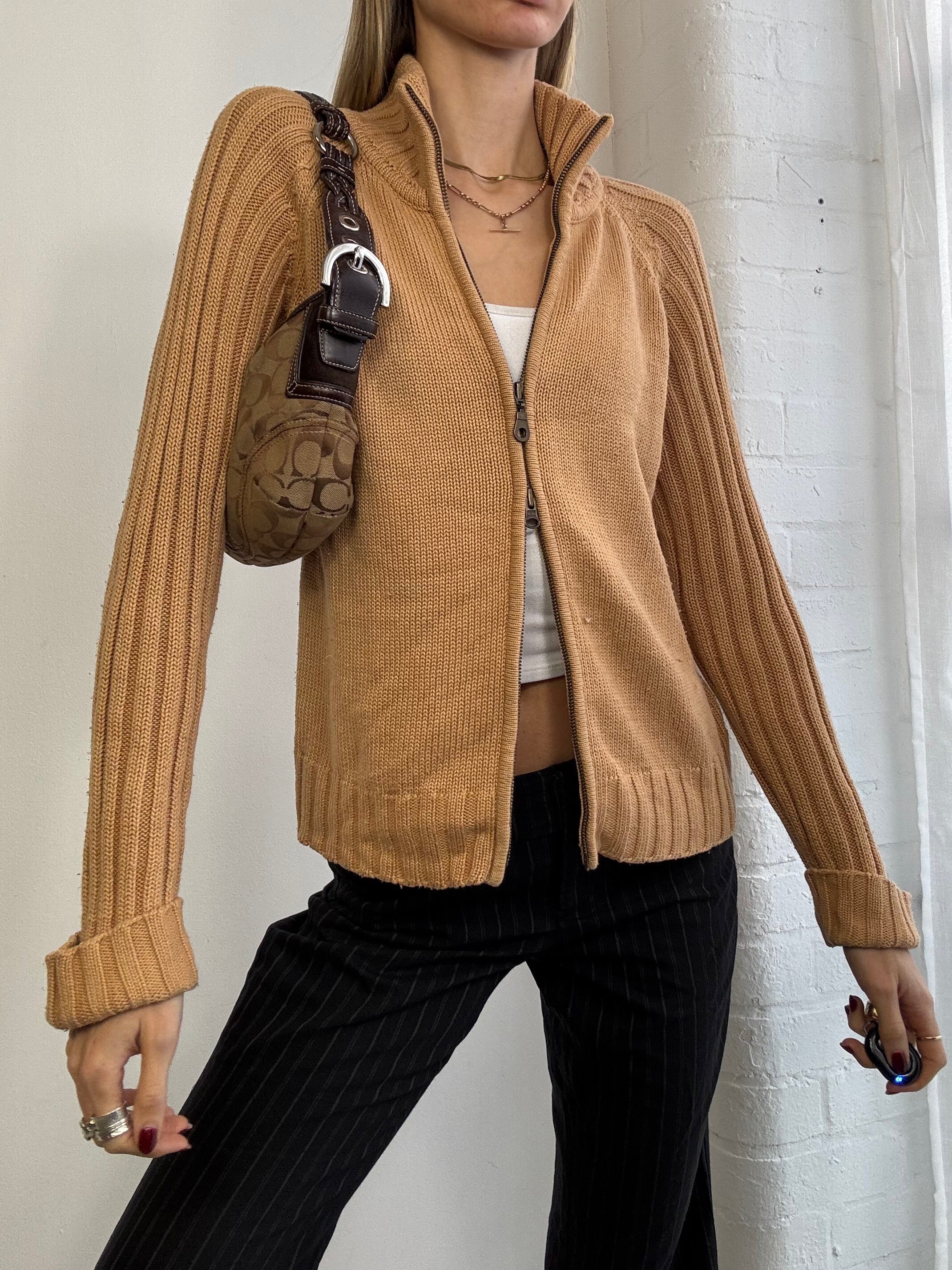 Vintage Y2K dual zip knitted jumper