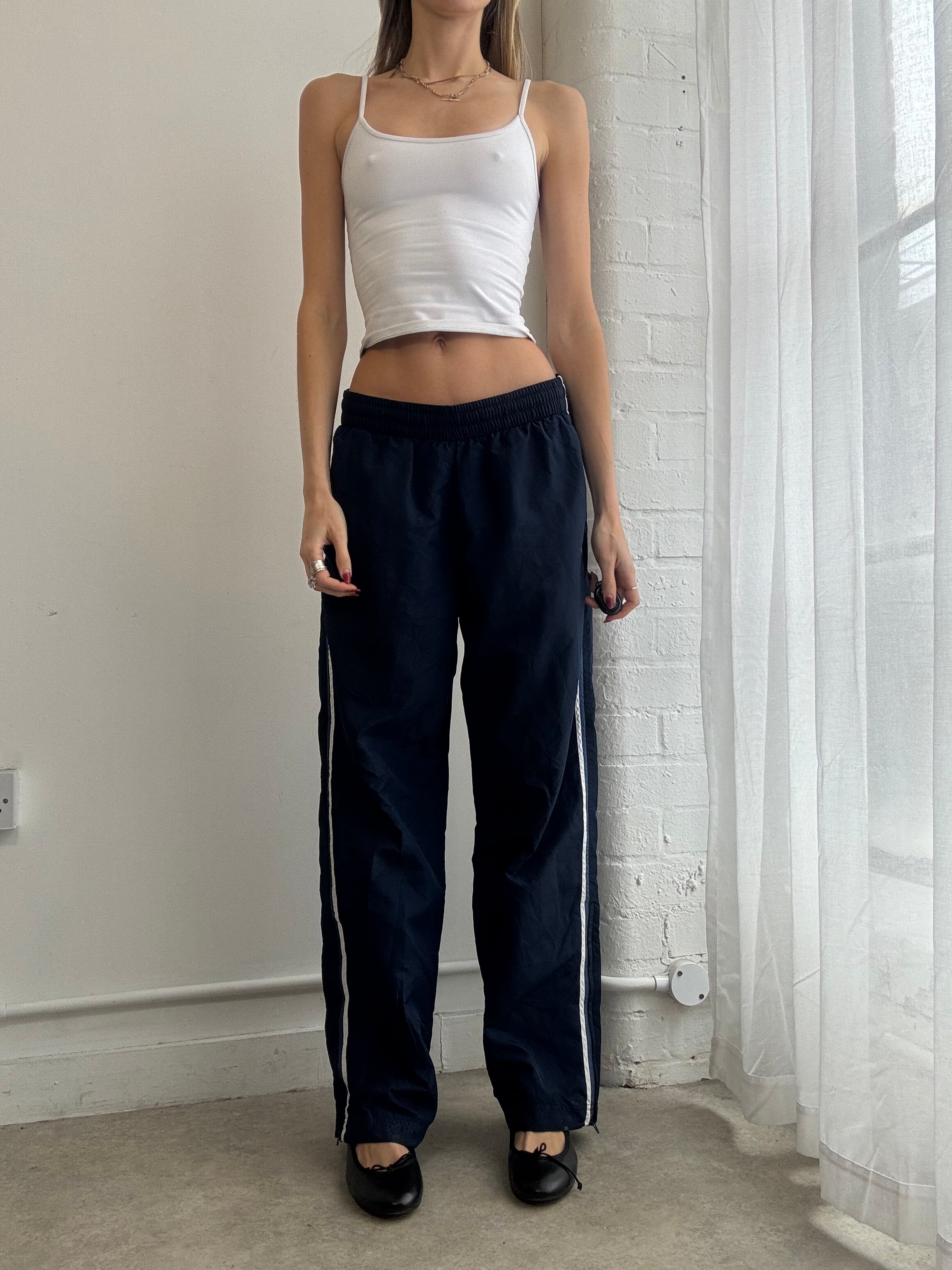 Vintage Y2K Nike navy blue wide leg track trousers