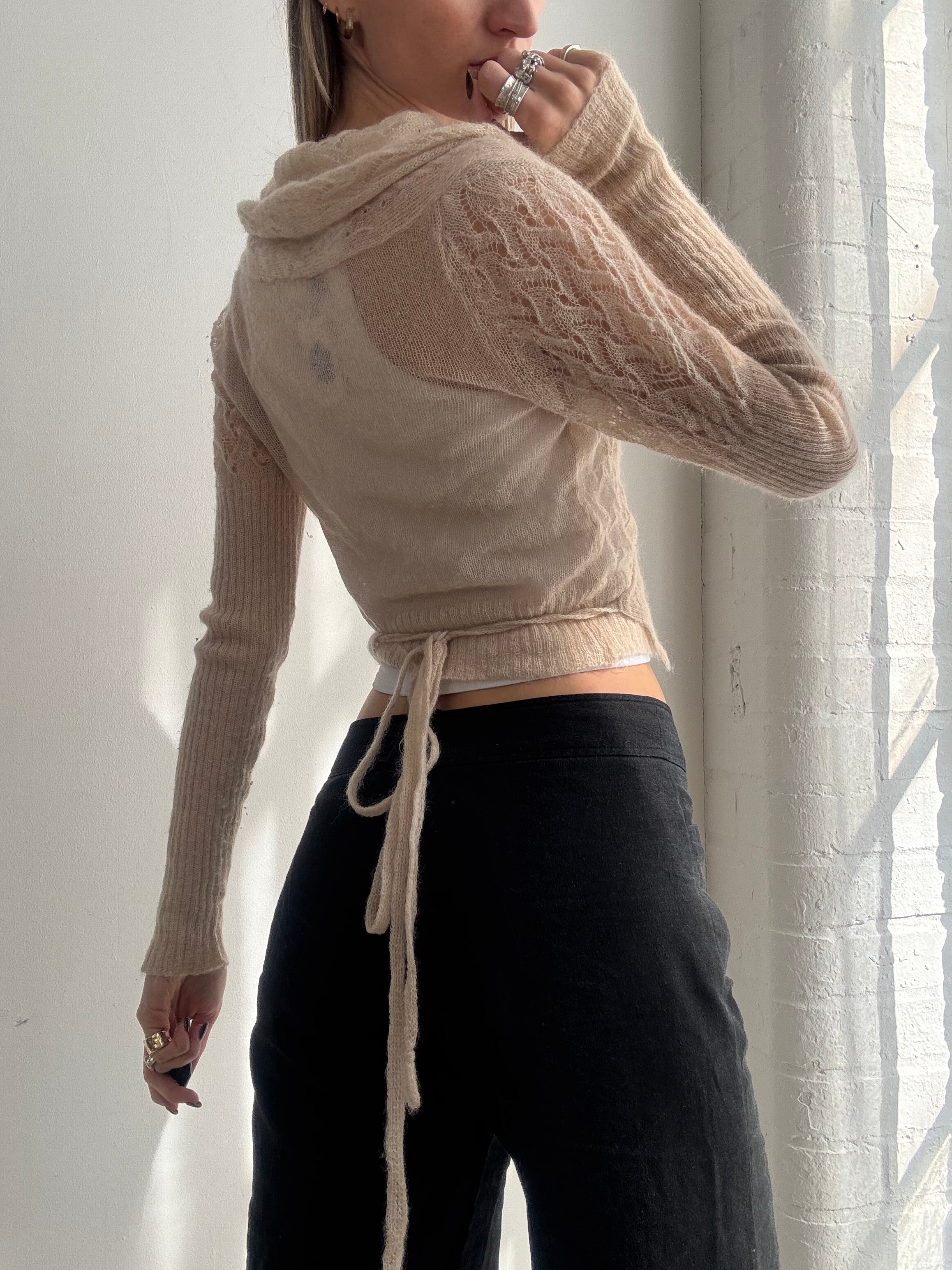 Vintage Y2K Liu Jo beige wrap wool knit top - Size S