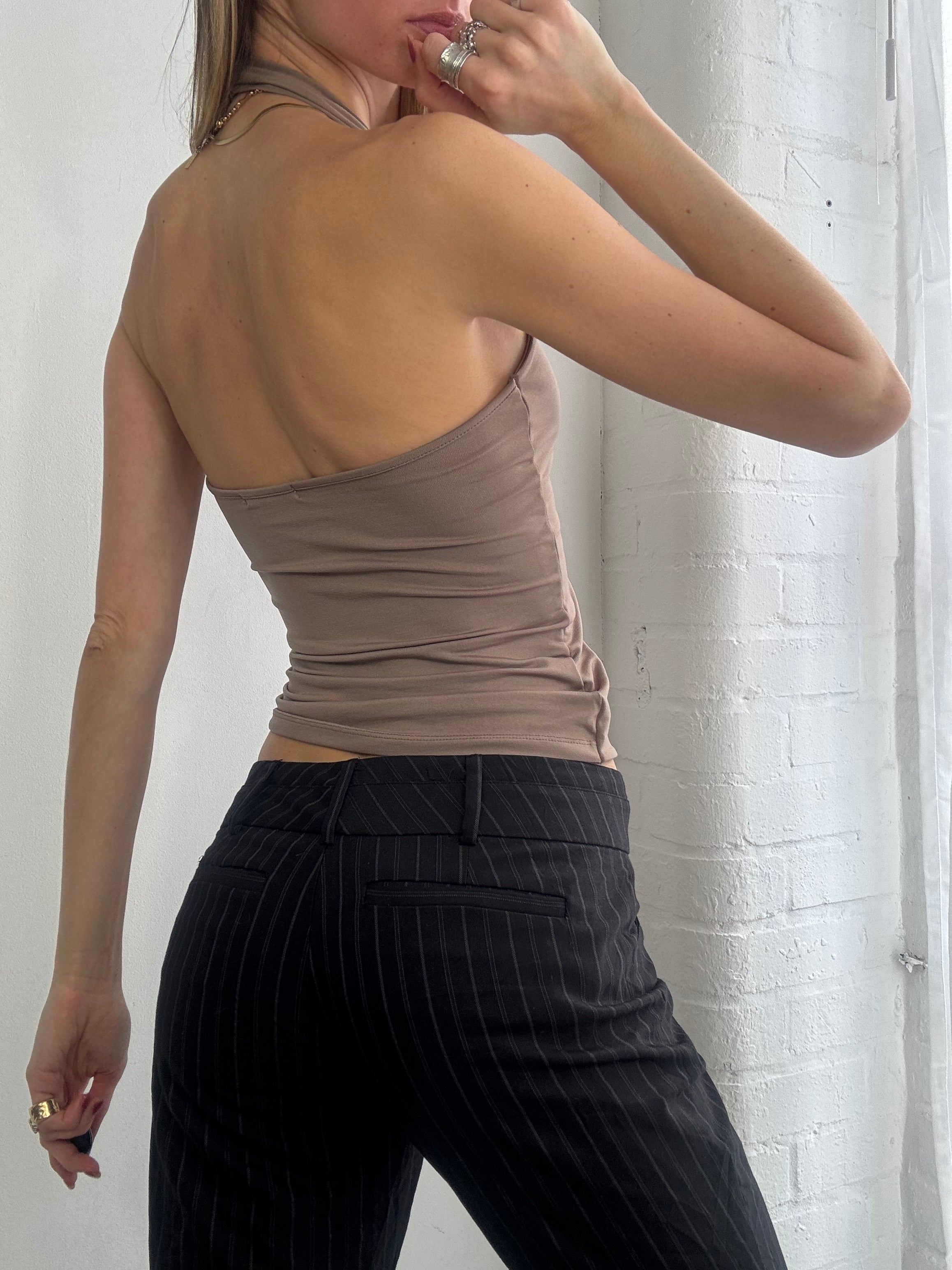 Vintage Y2K taupe halter neck top