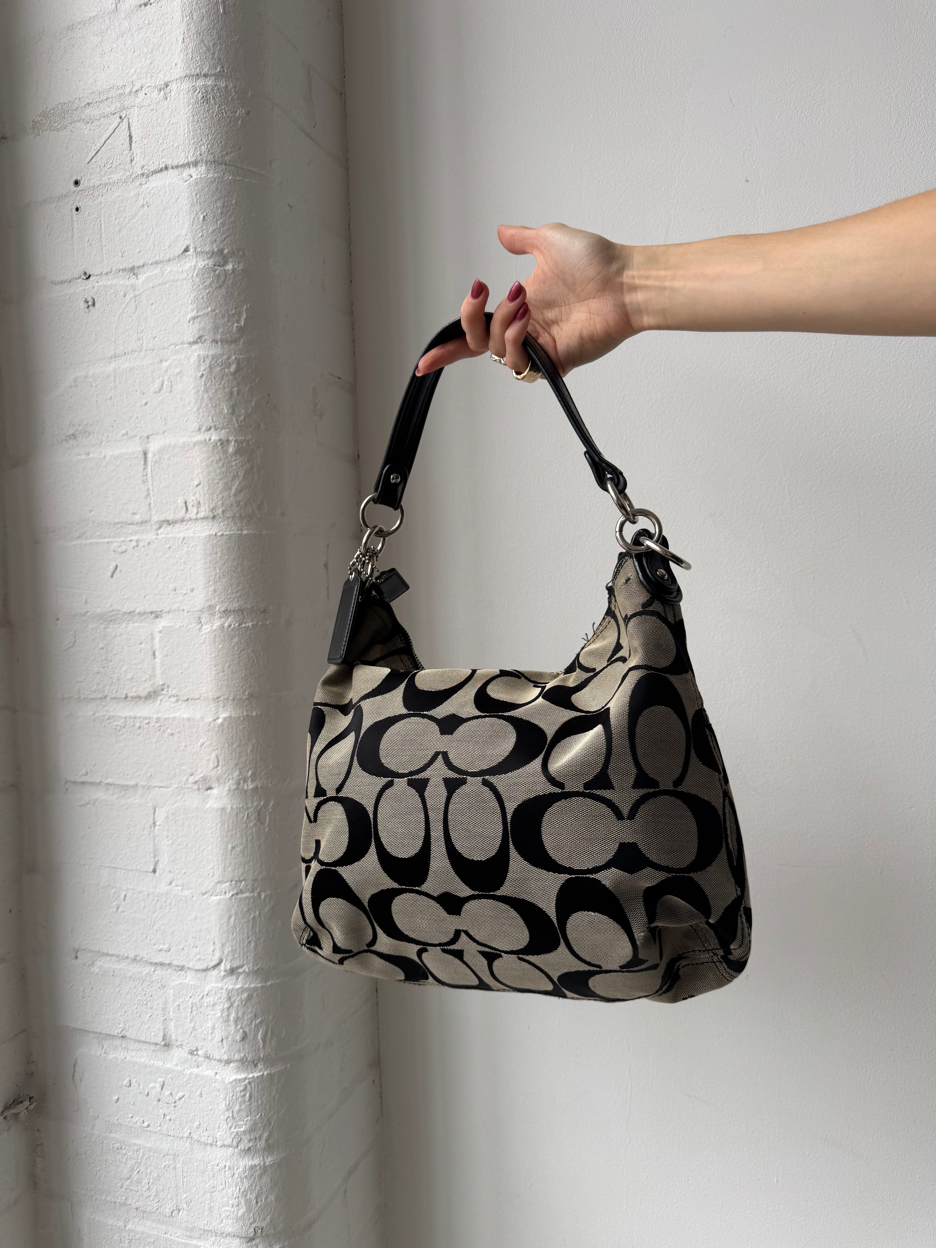 Vintage Y2K coach monogram shoulder bag black