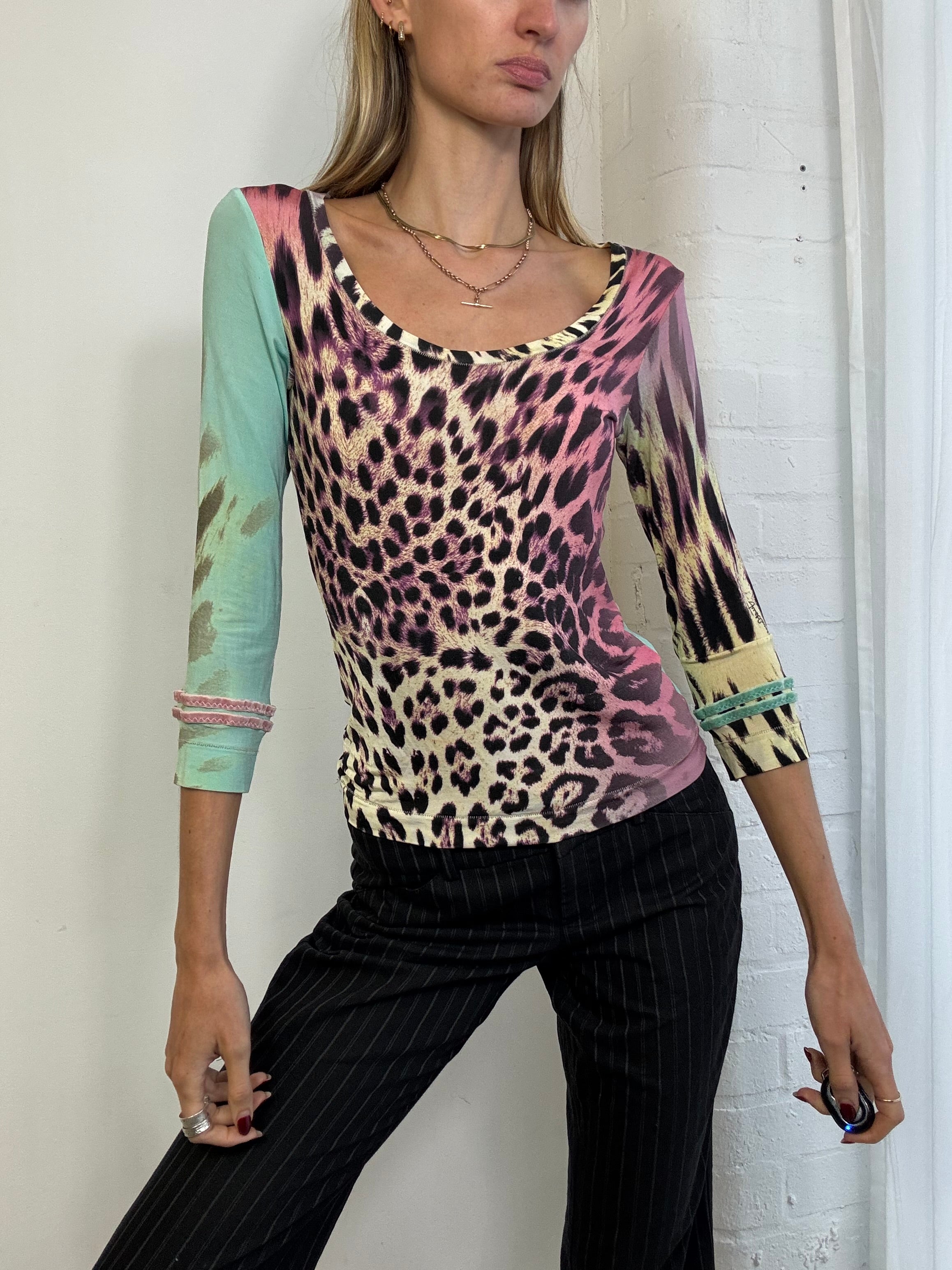 Vintage Just Cavalli leopard print top