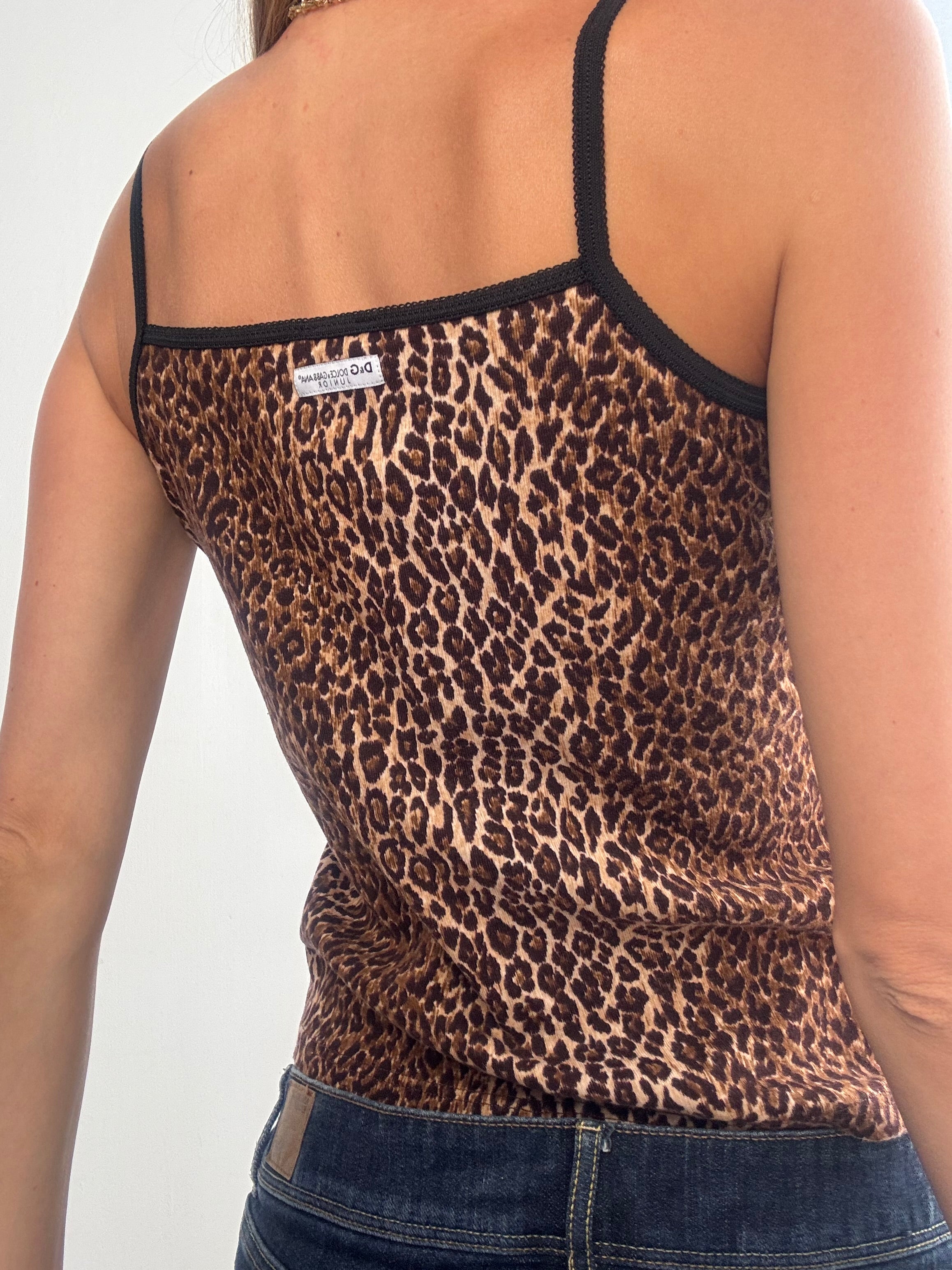 Vintage Y2K Dolce & Gabbana leopard print cami top - Size S
