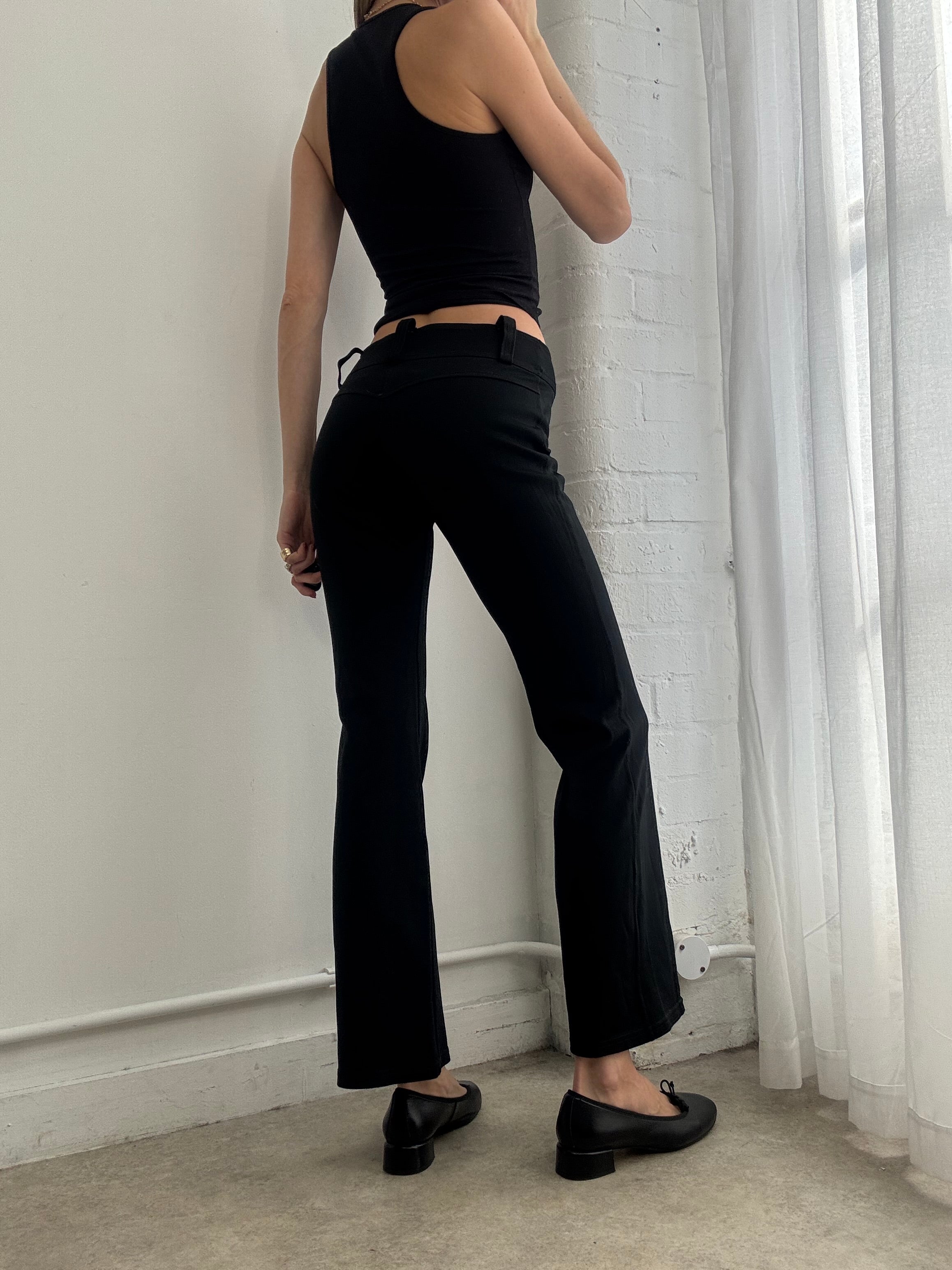 Vintage Y2K low rise black tailored trousers