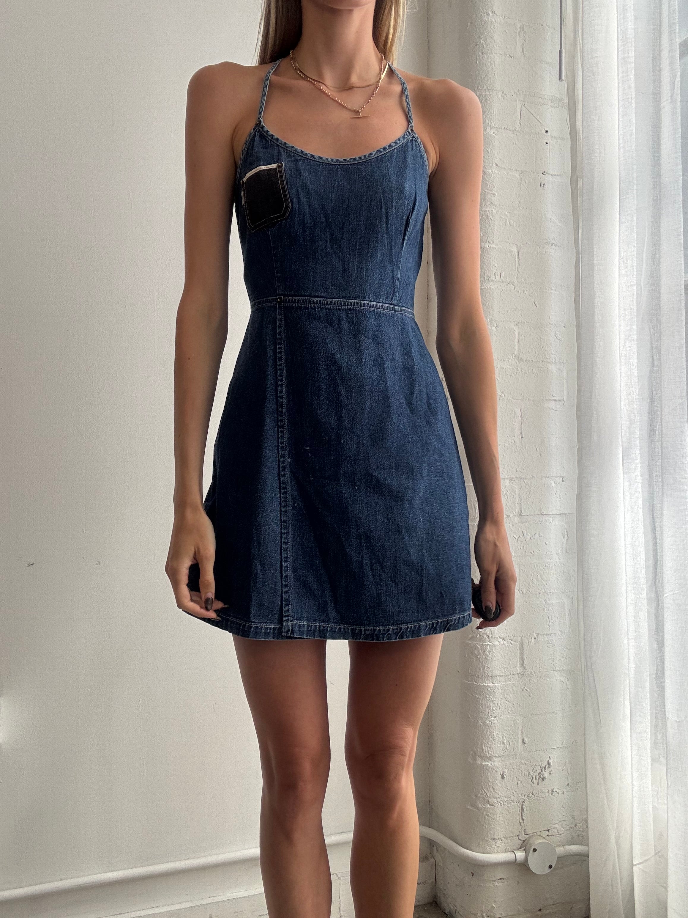 Vintage Y2K Replay denim mini slip dress - Size XS