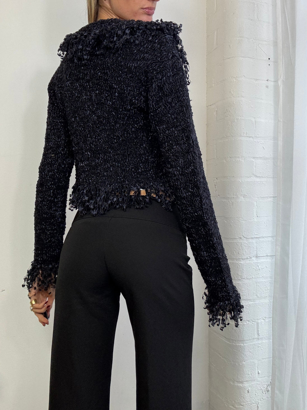 Vintage Y2K navy blue knitted cardigan