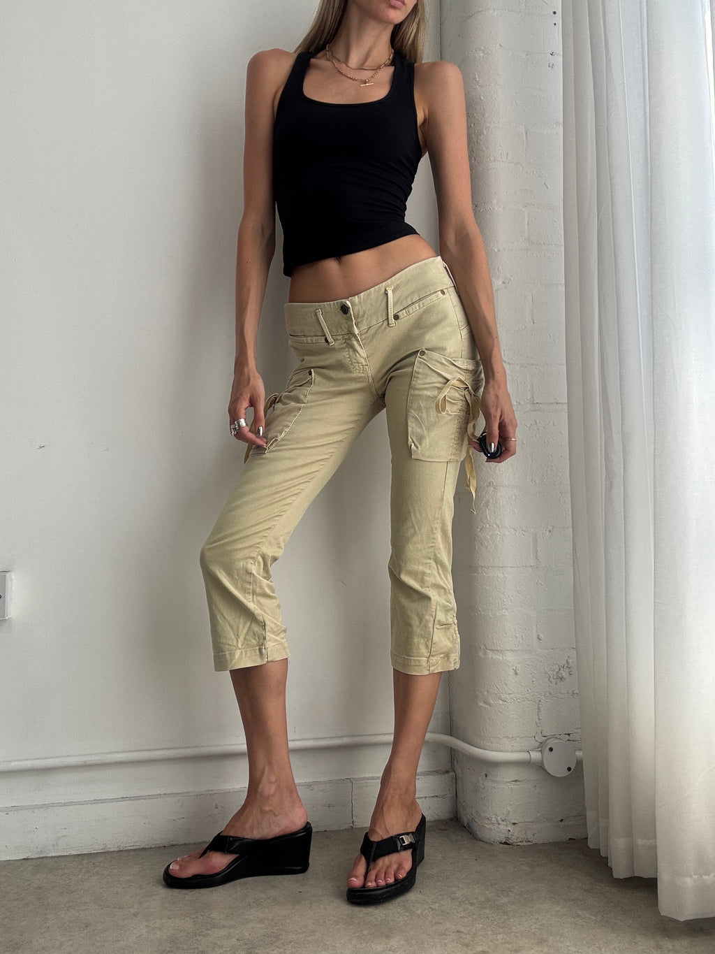 Vintage Y2K Killah by Miss Sixty Capri Trousers – Low Rise Utility Crop Pants - Size S/M