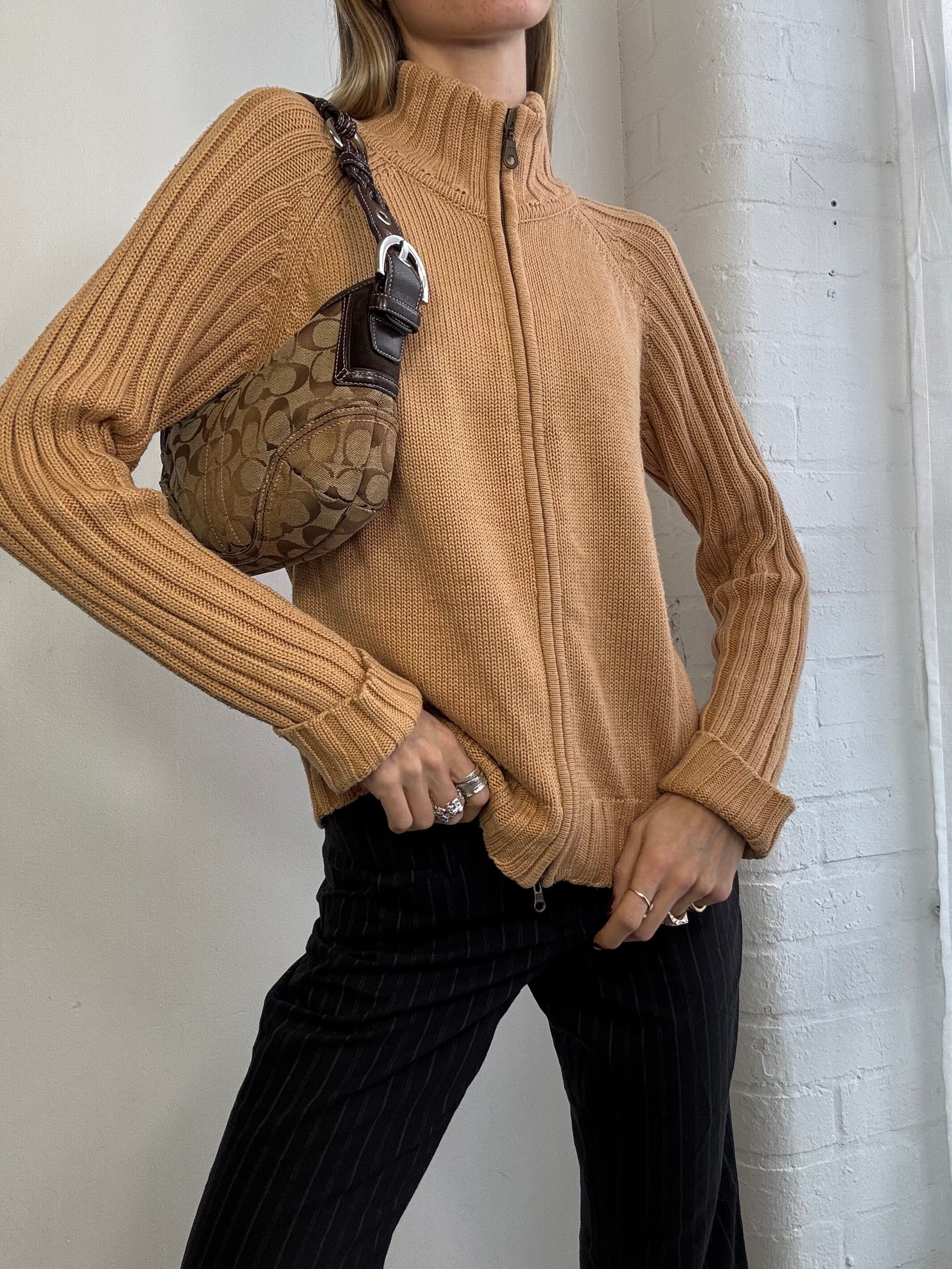 Vintage Y2K dual zip knitted jumper