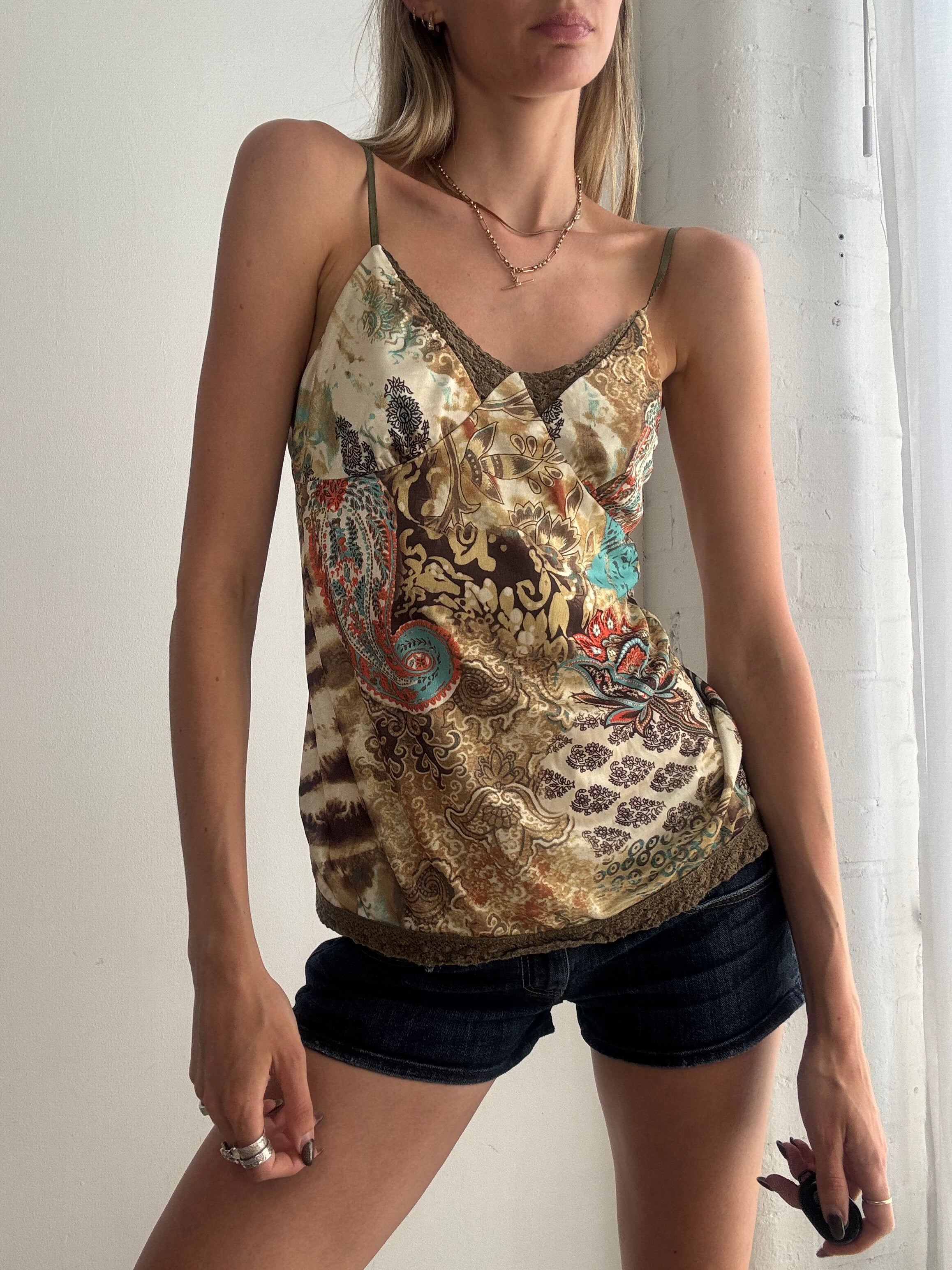Vintage Y2K paisley cami top - Size S