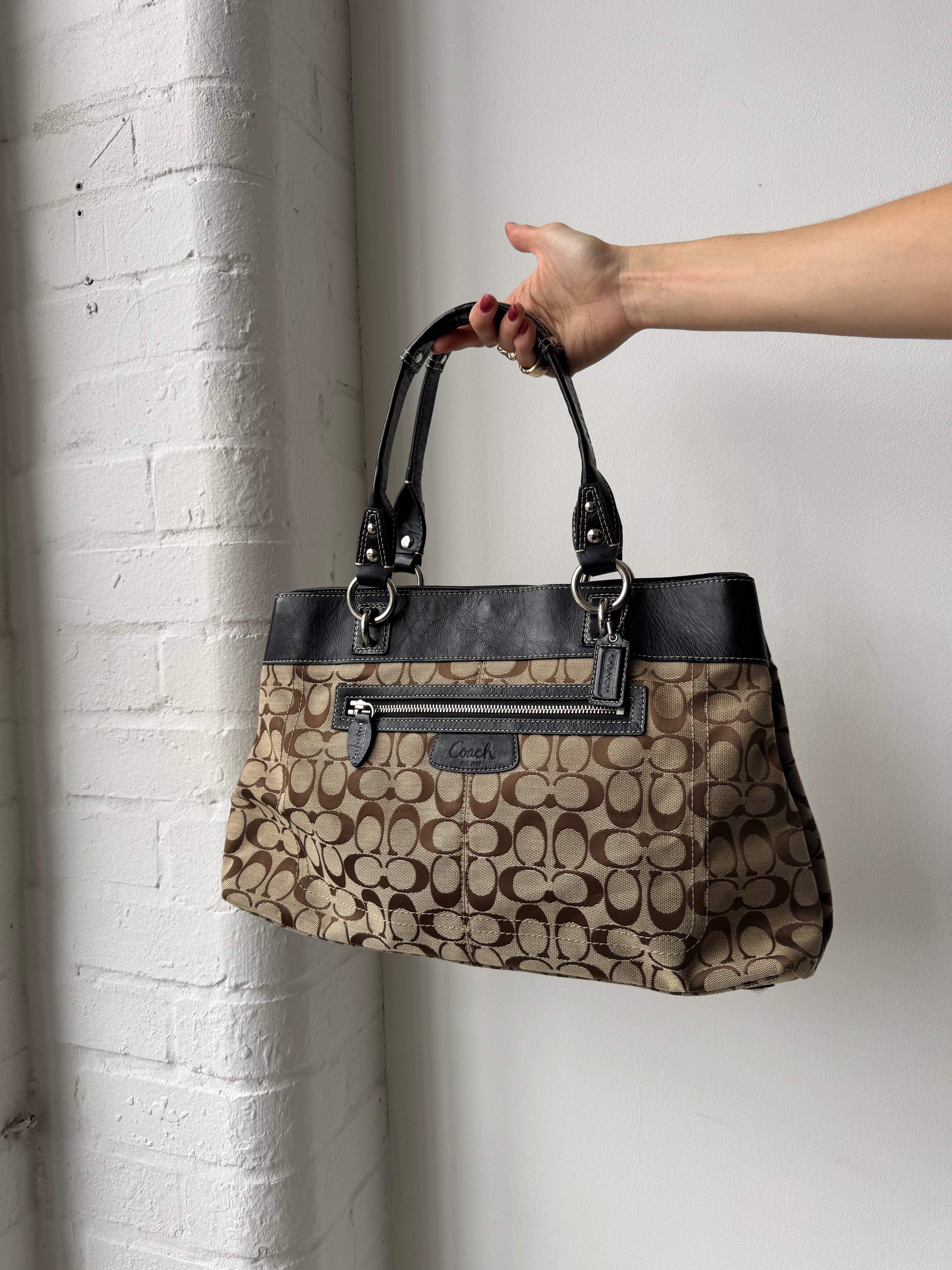 Vintage Y2K coach monogram shoulder bag brown