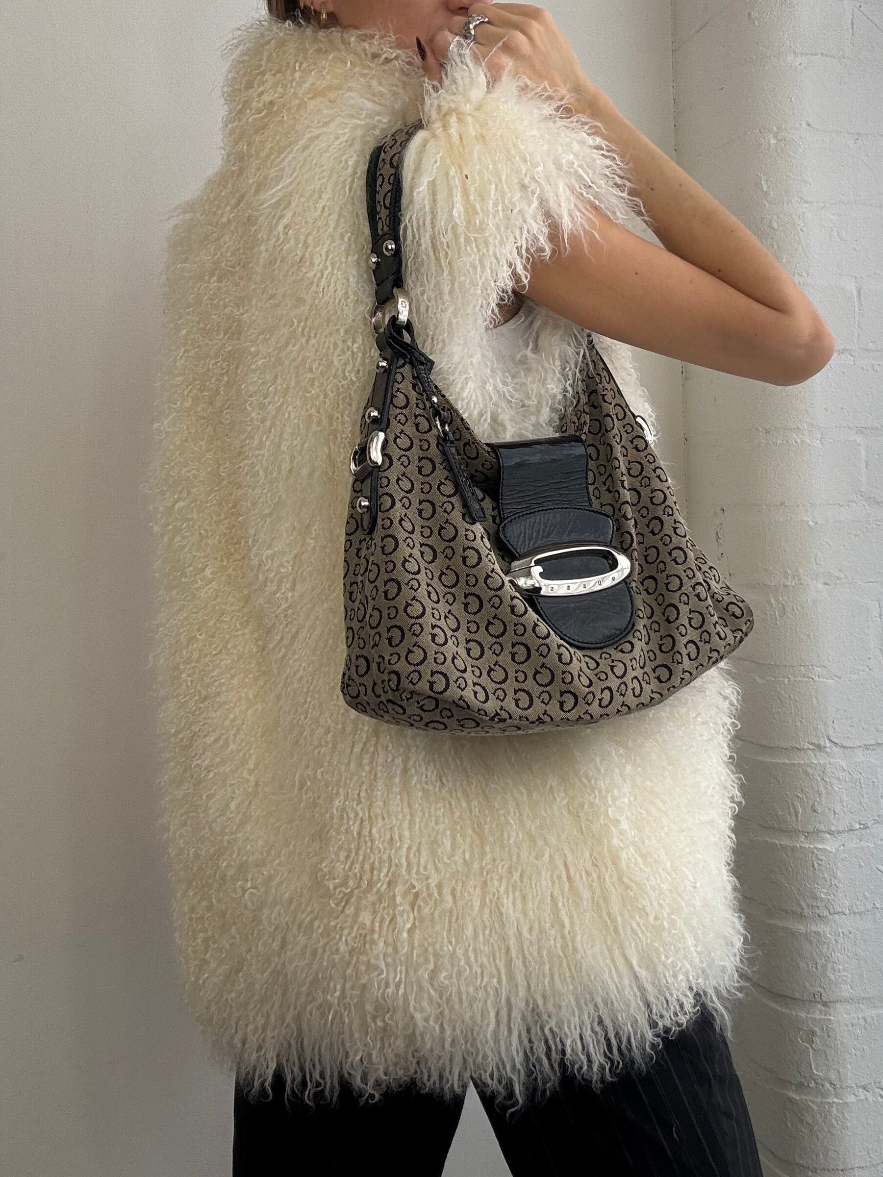 Vintage Y2K Mongolian fur gilet