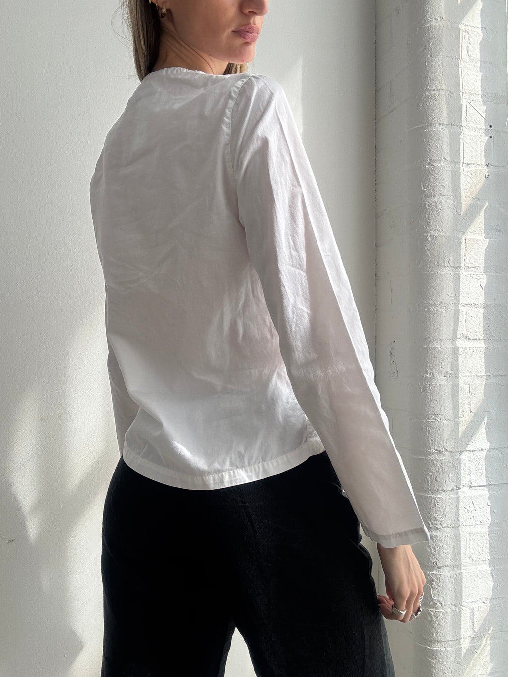 Vintage Y2K Woolrich white cotton boho peasant blouse - Size S