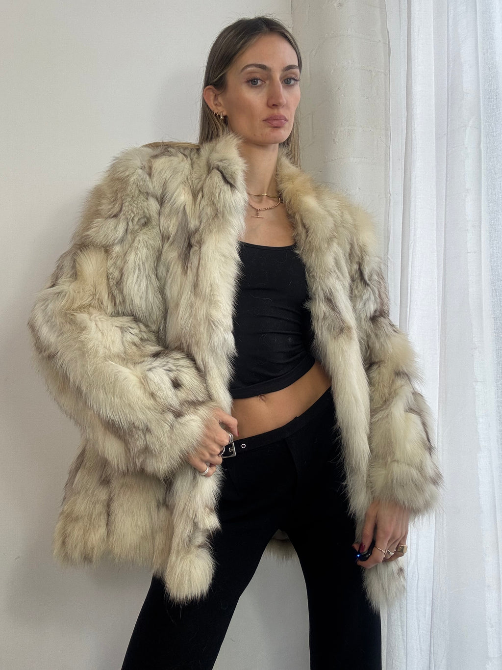 Vintage 90s genuine fur coat
