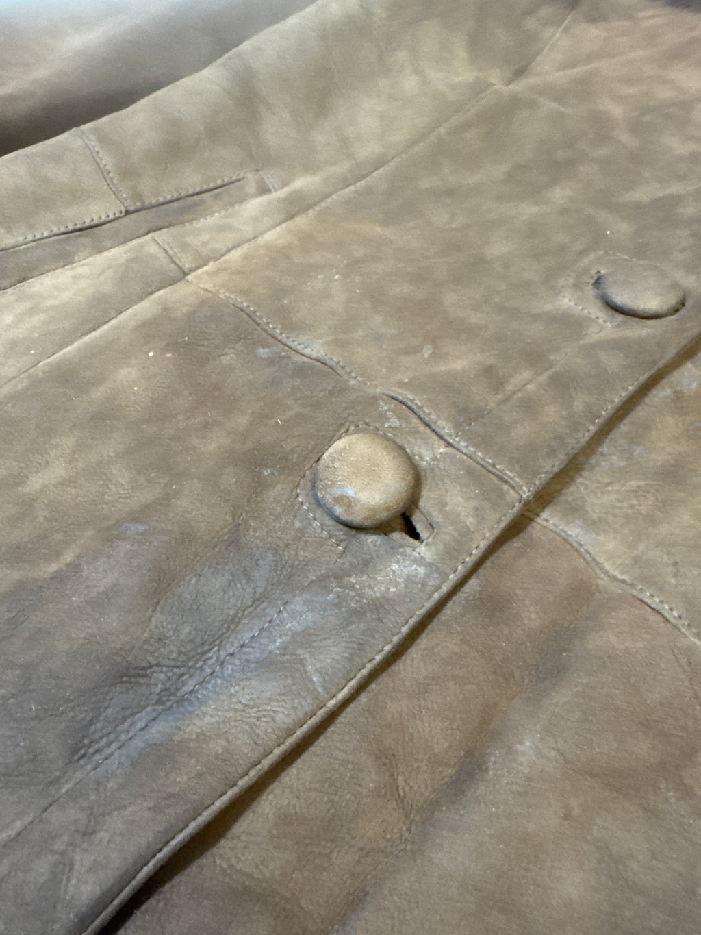 Vintage sheepskin coat with fox fur trim