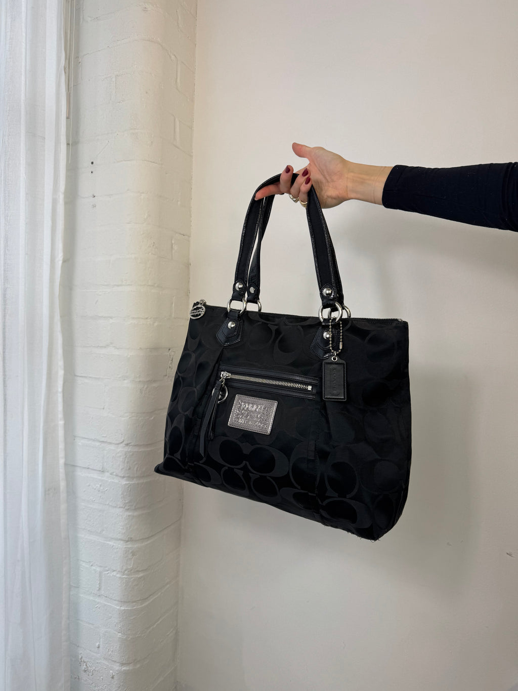 Vintage Y2K coach monogram shoulder bag black