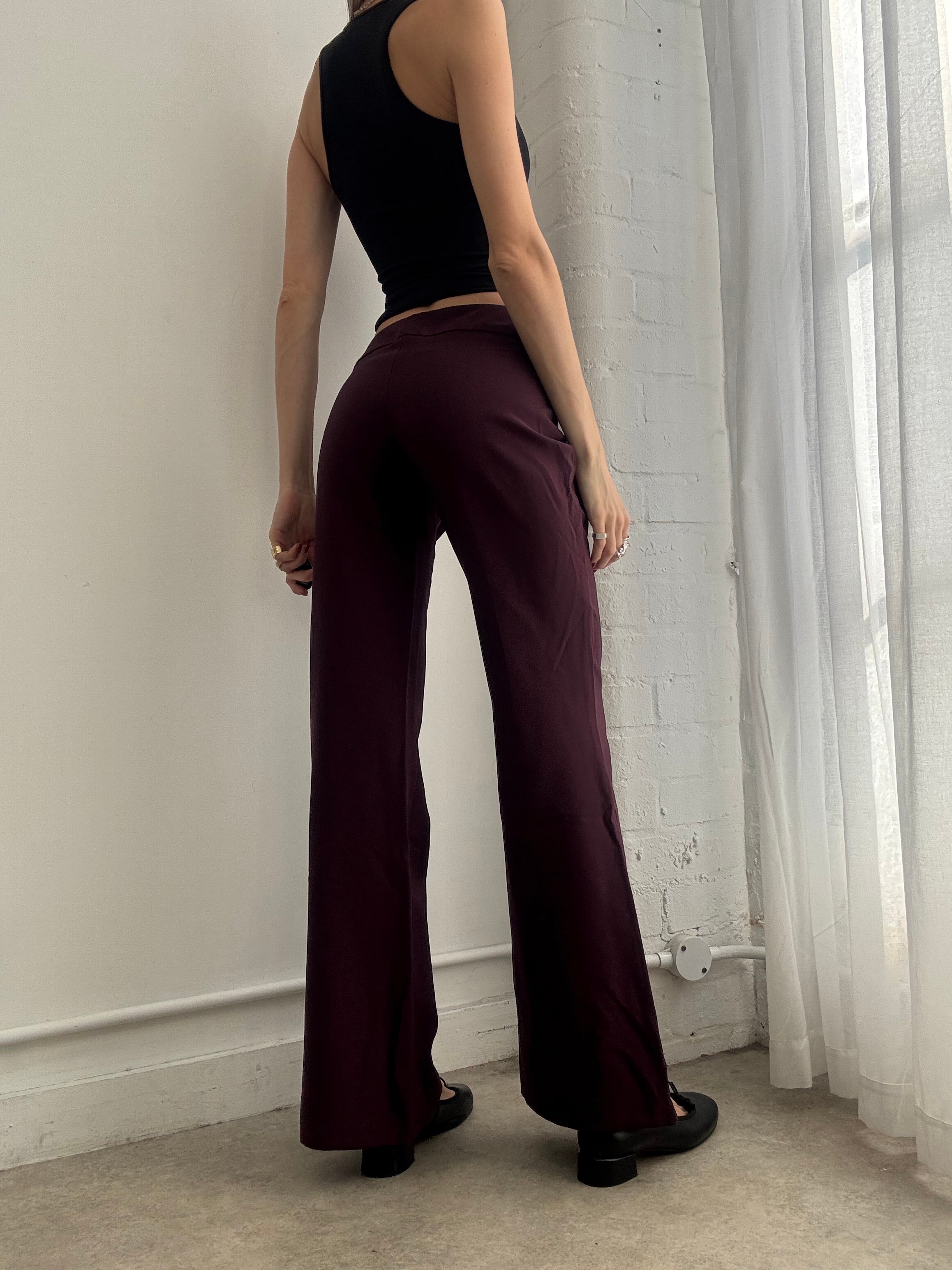 Vintage Y2K burgundy flared trousers