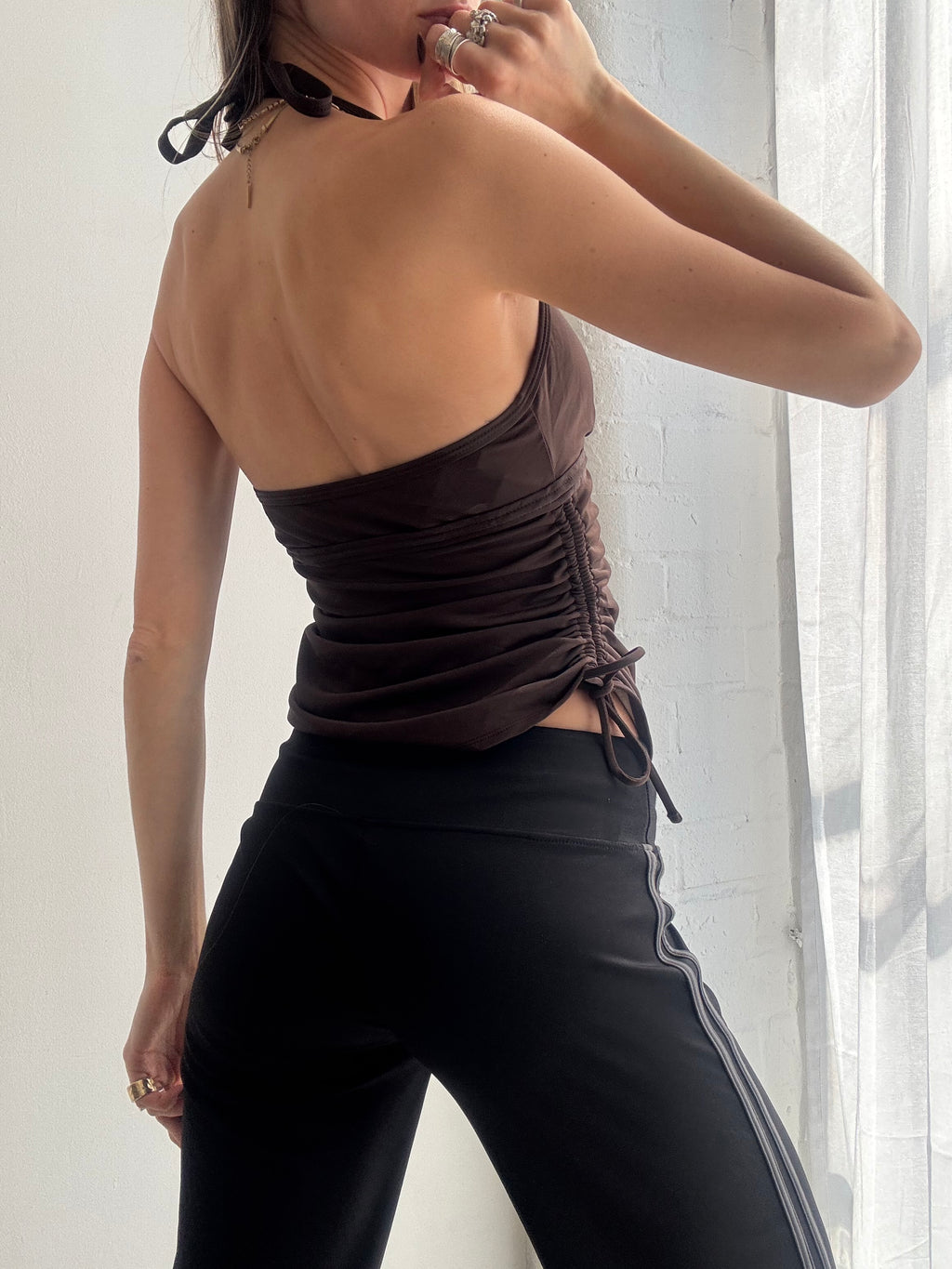 Vintage Y2K brown halter cami top - Size S