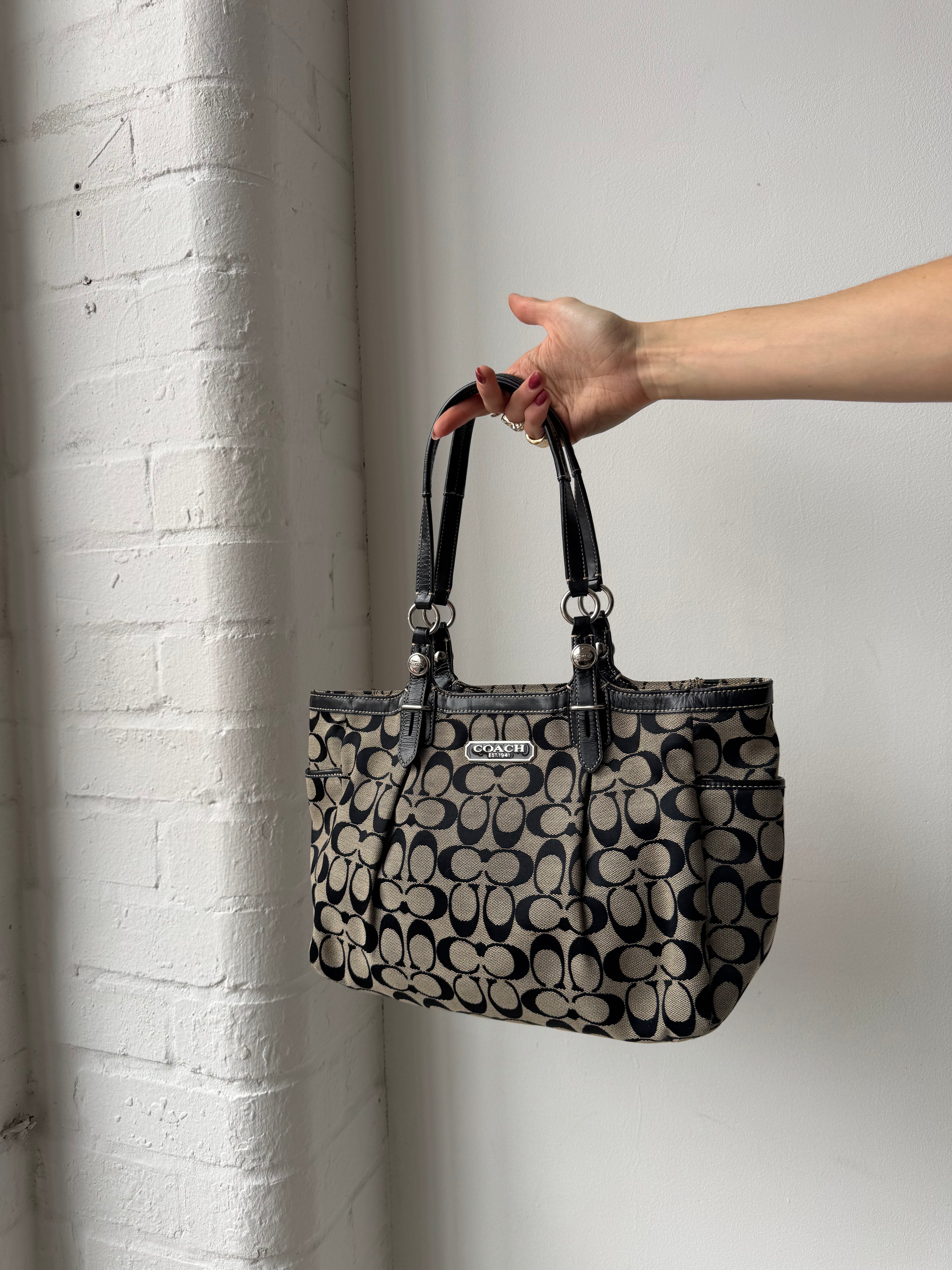 Vintage Y2K coach monogram shoulder bag black