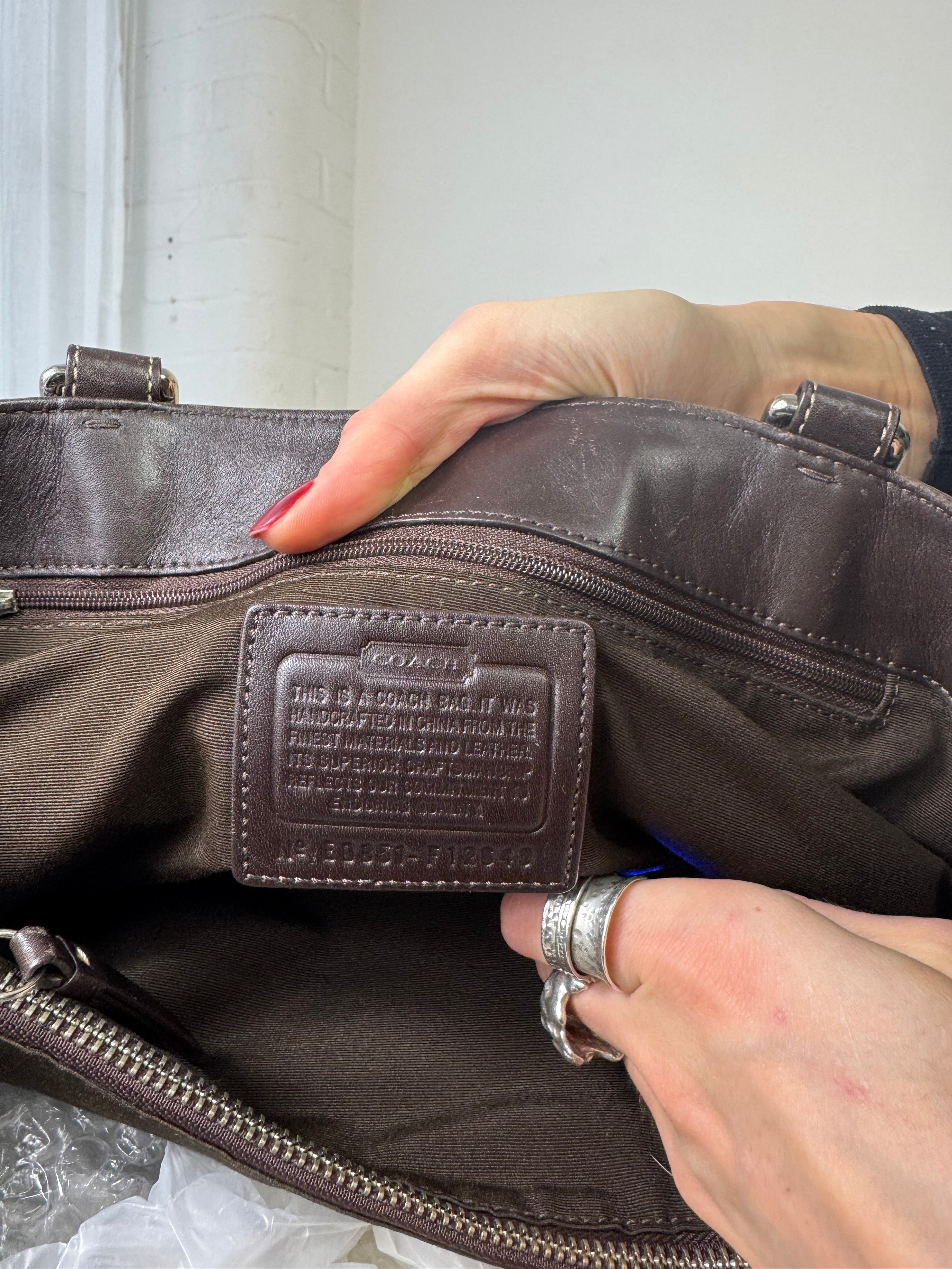 Vintage Y2K coach monogram shoulder bag buckle brown