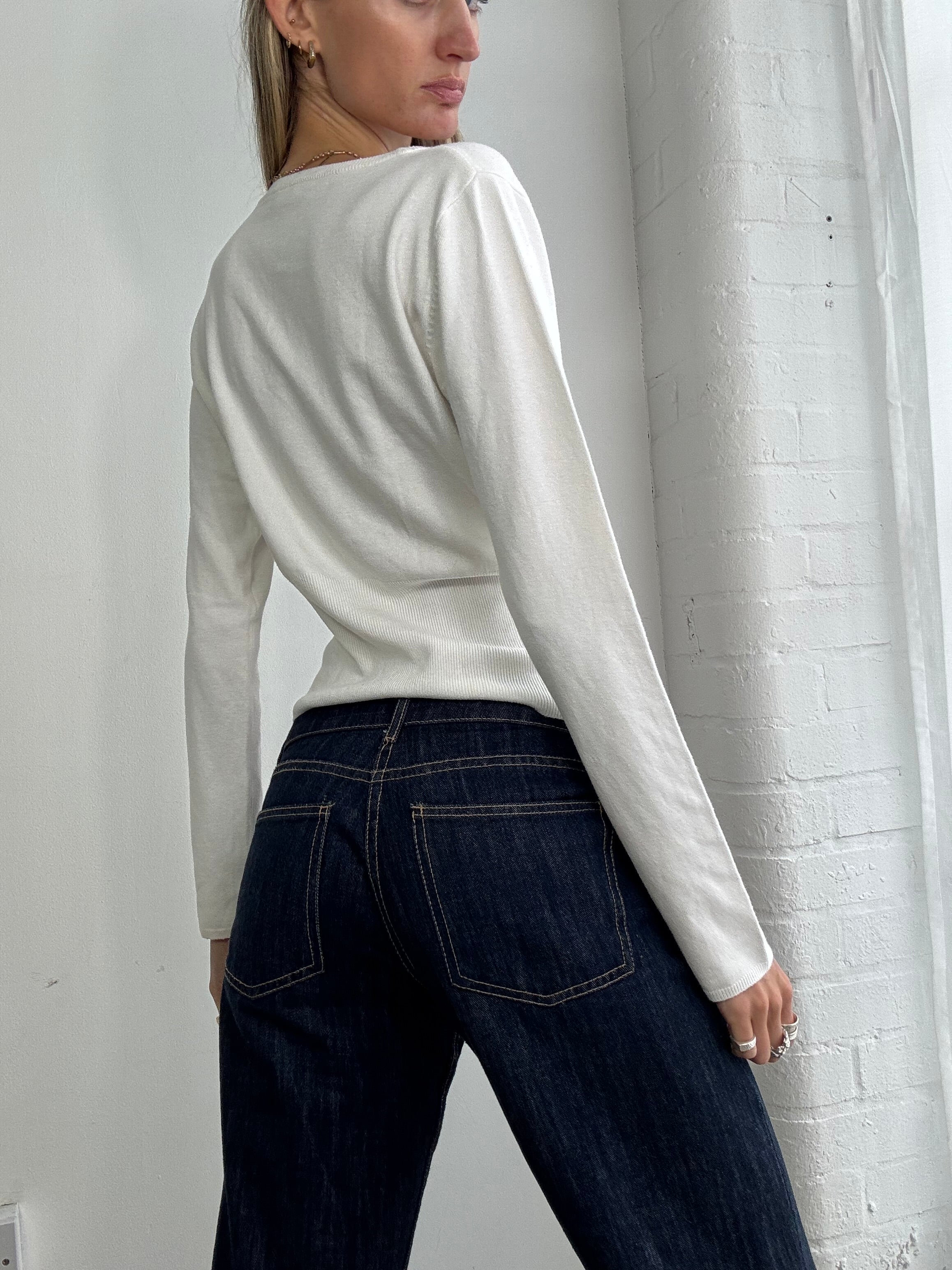 Vintage Y2K knitted v neck top jumper