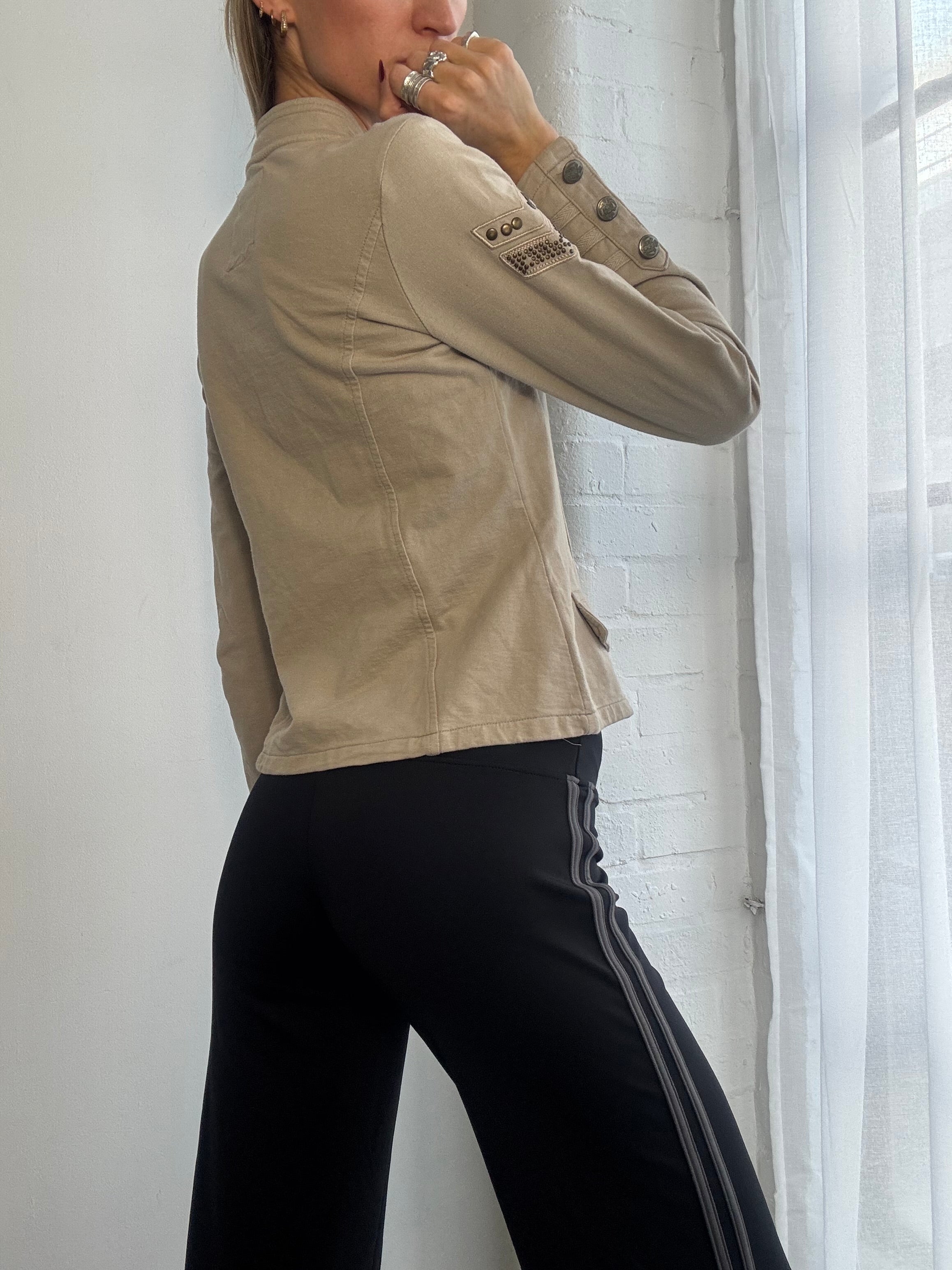 Vintage Y2K military style zip up jumper