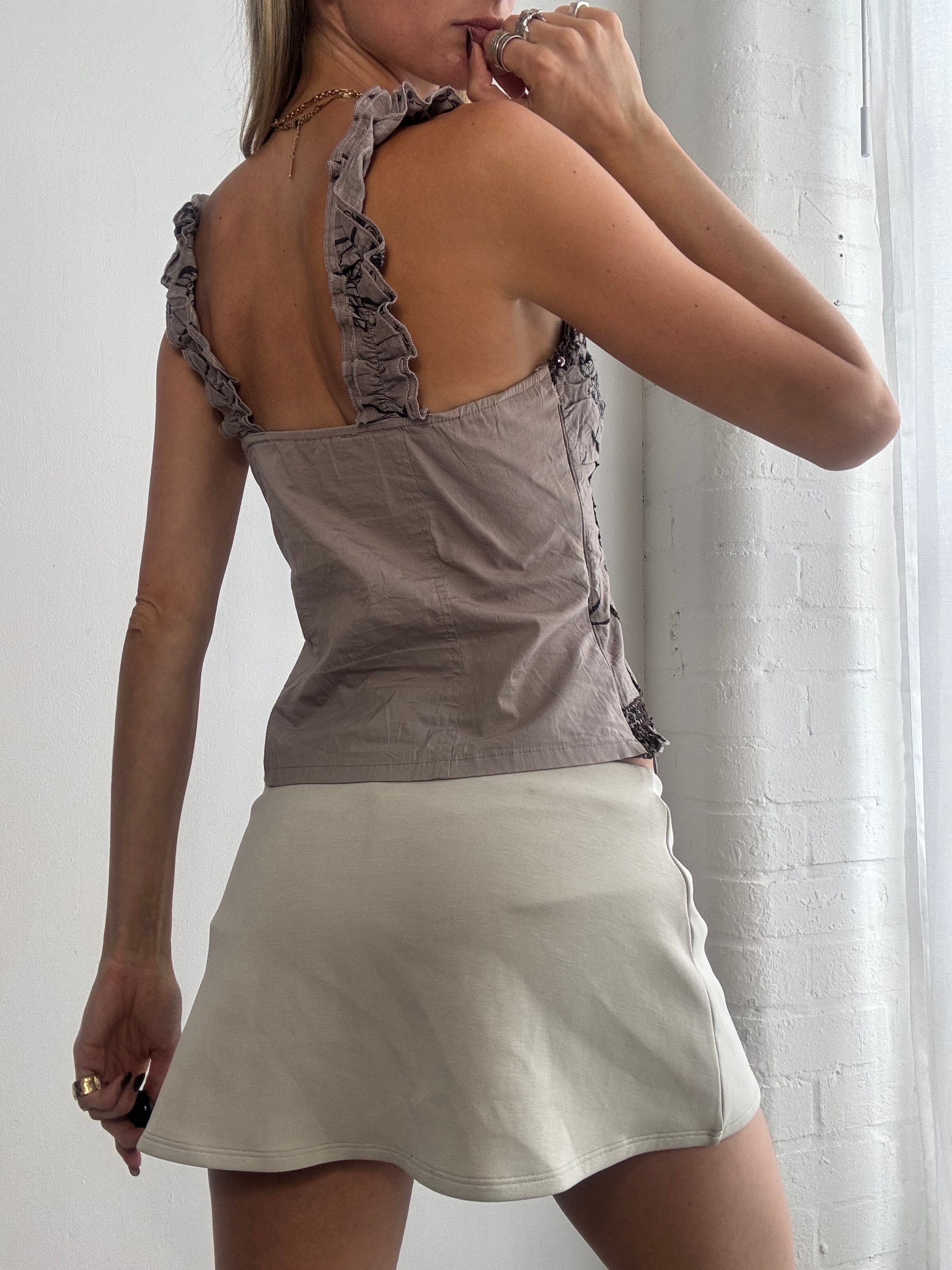 Vintage Y2K fairy grunge corset lace cami top - Size S