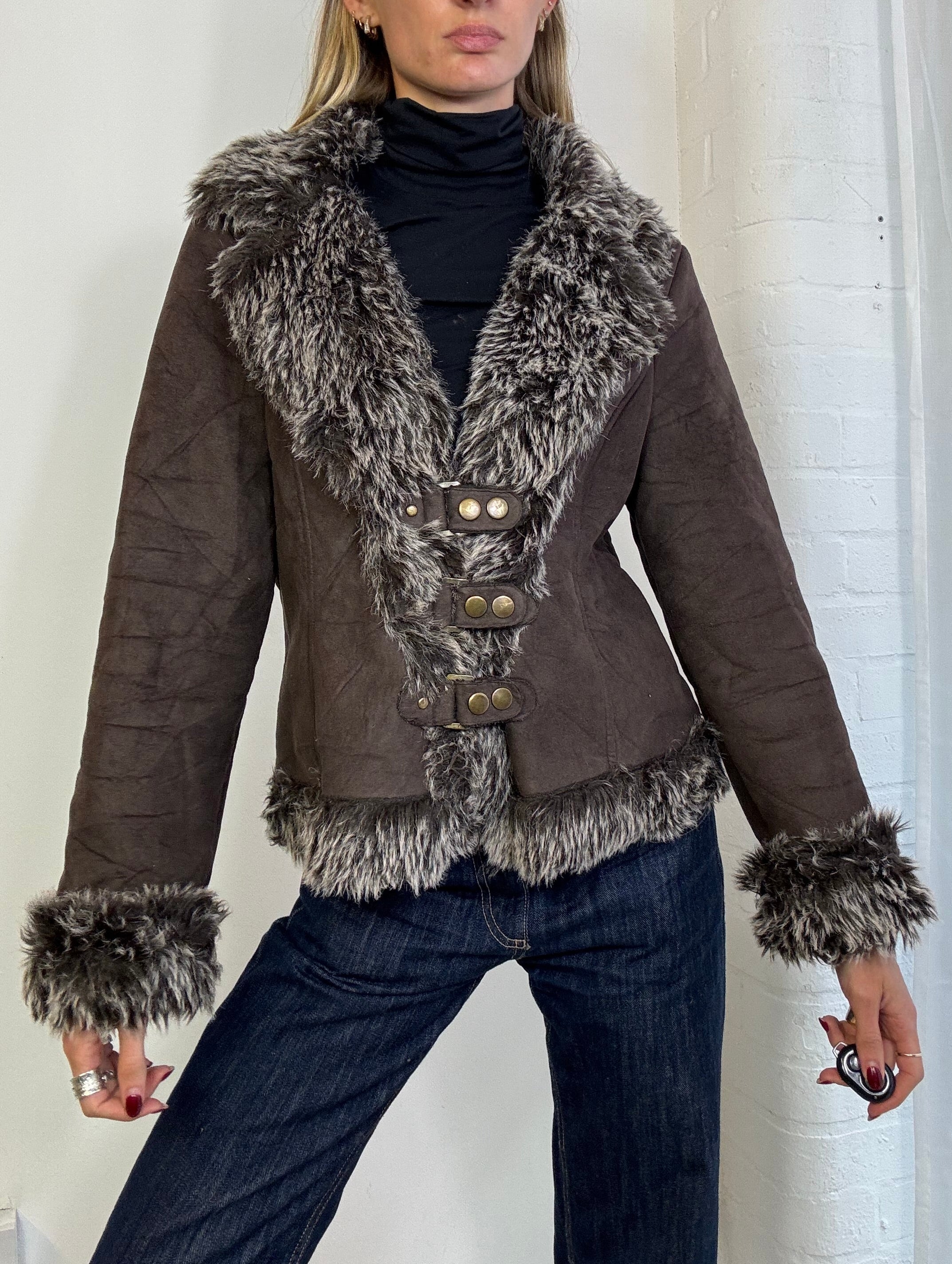 Vintage Y2K faux fur jacket