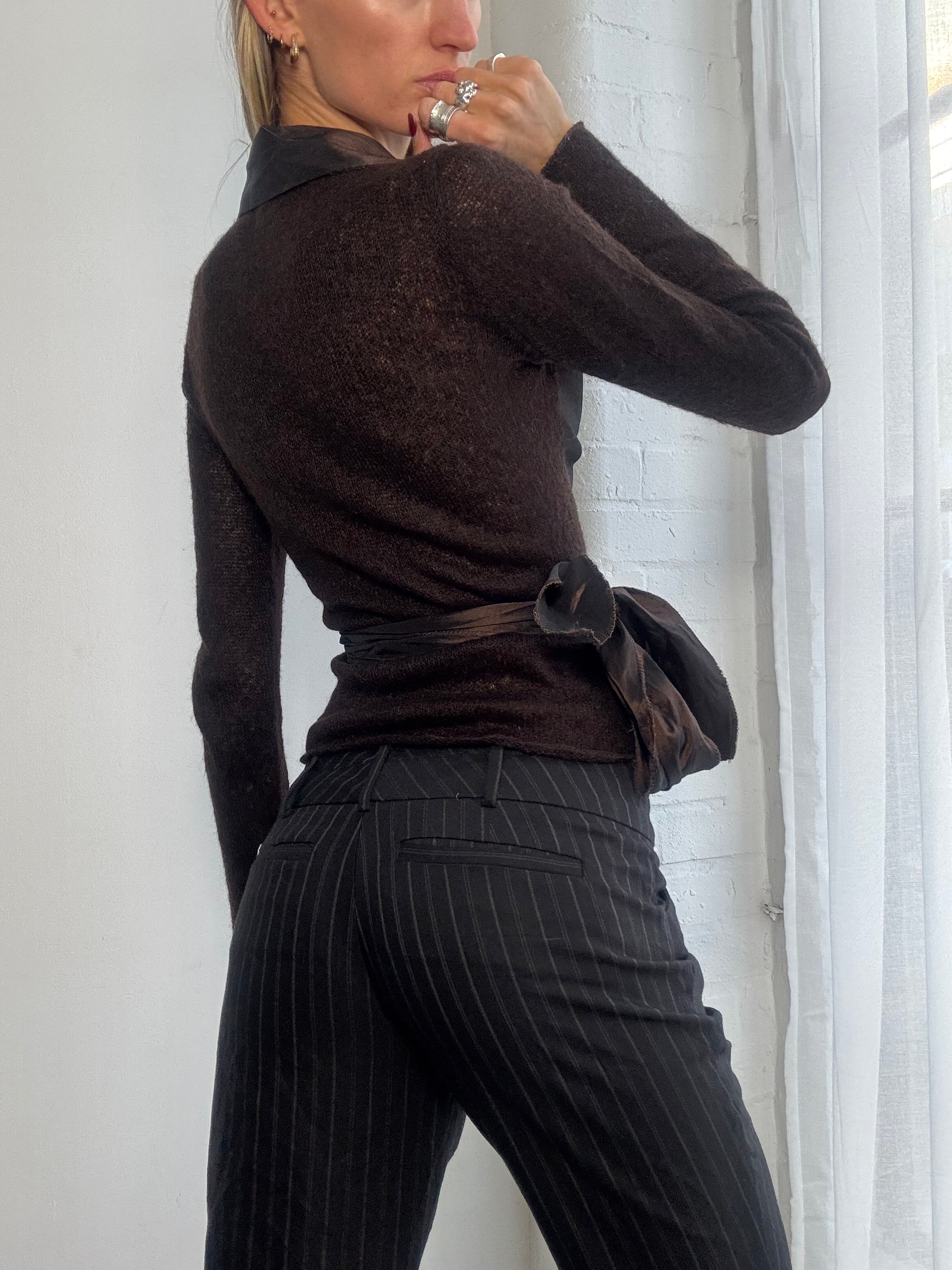 Vintage 90s brown wrap top