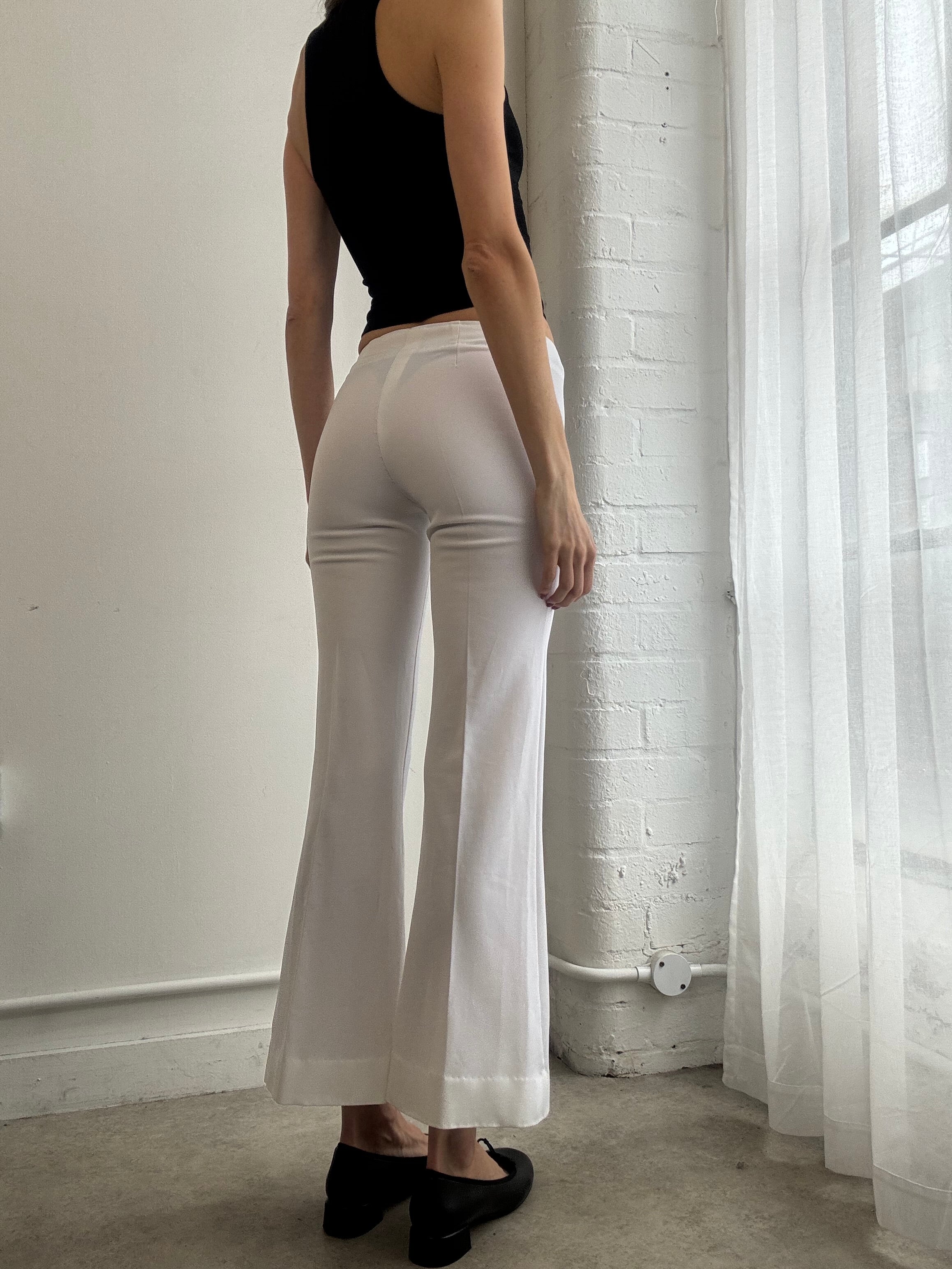 Vintage Y2K white tailored low rise flared trousers