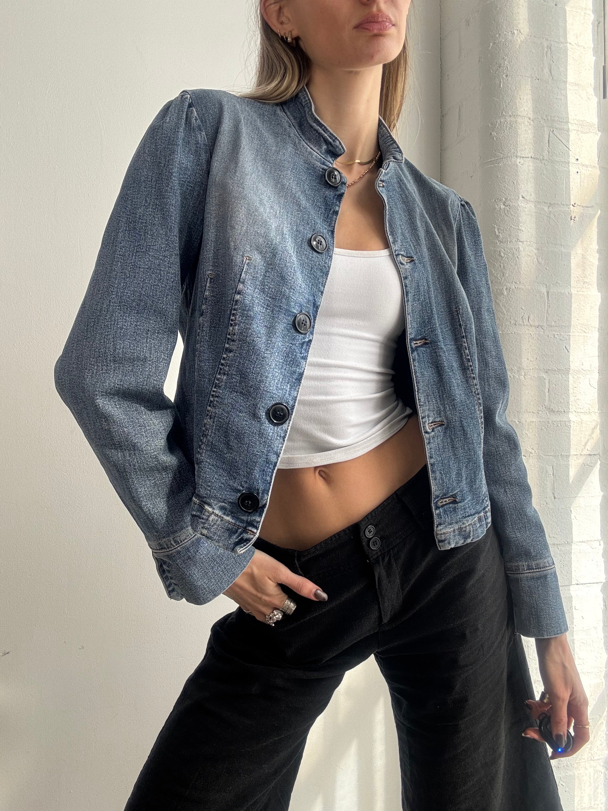 Vintage Y2K fitted denim jacket - Size S