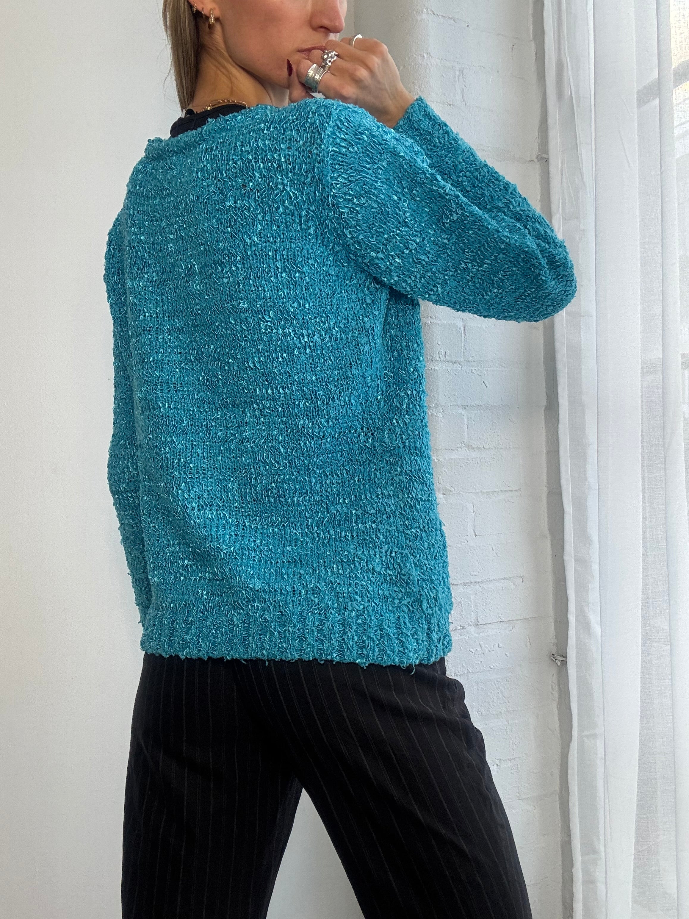 Vintage Y2K dual zip teal jumper