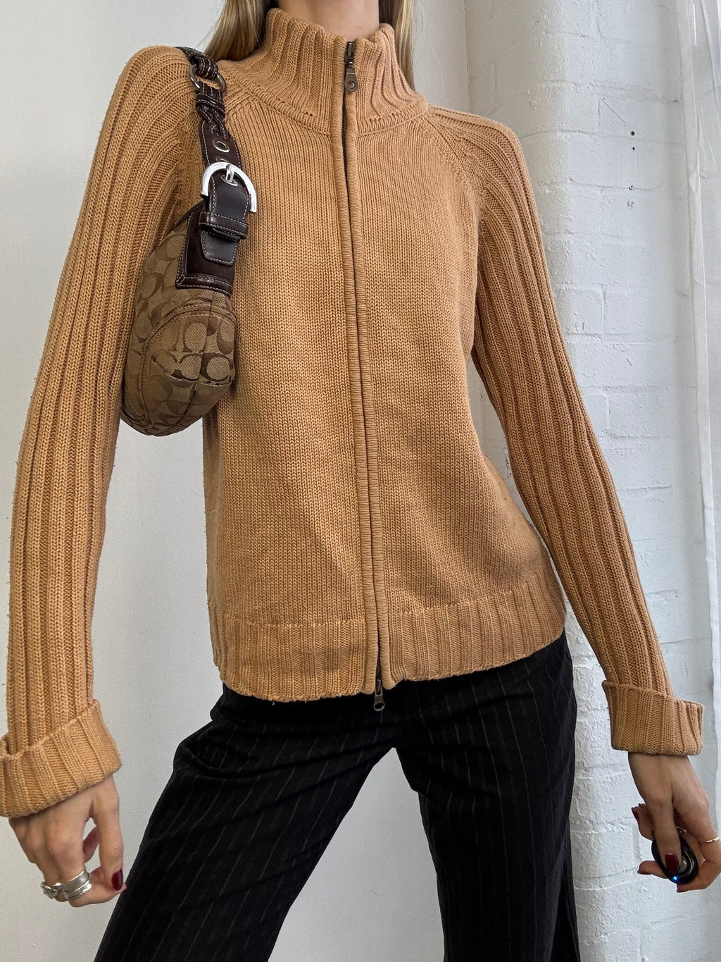 Vintage Y2K dual zip knitted jumper