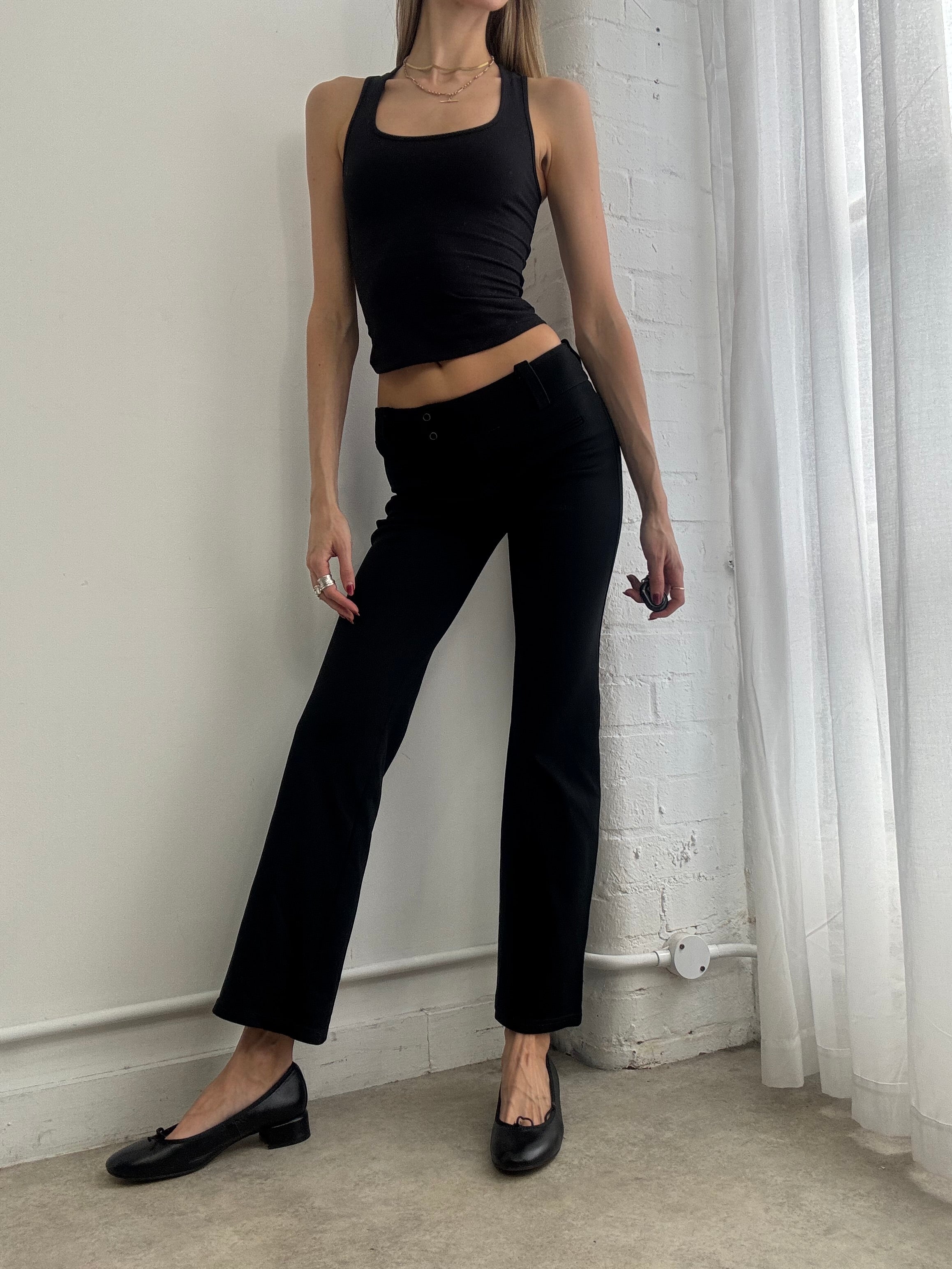 Vintage Y2K low rise black tailored trousers